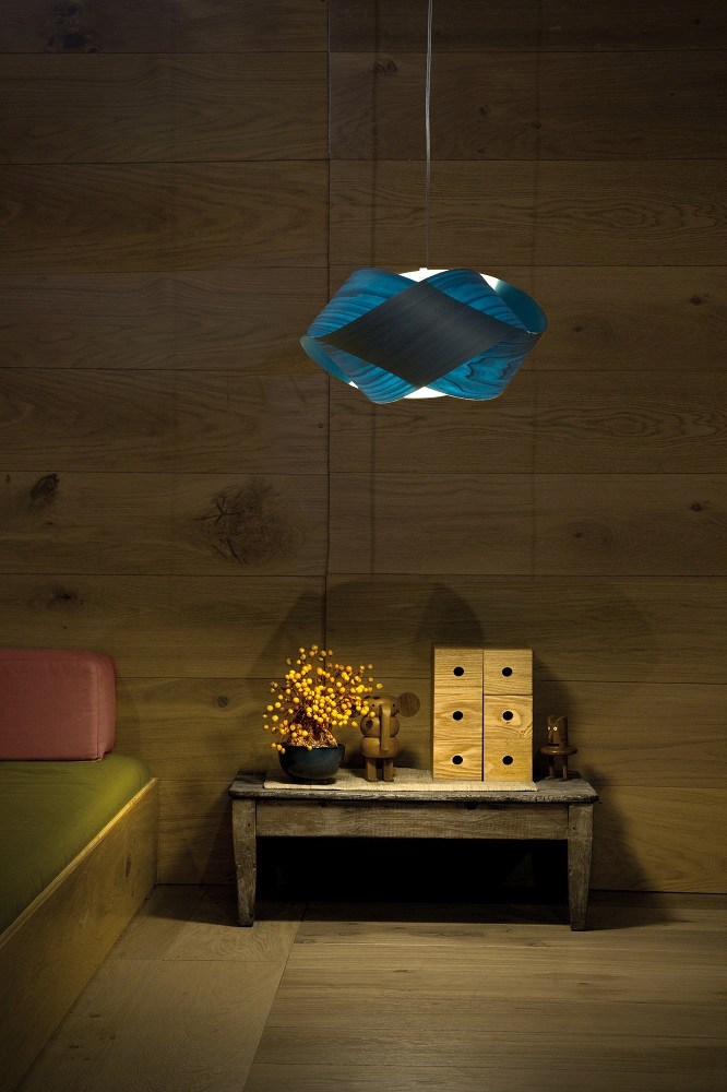 Nut Suspension Pendelleuchte Kabel und Baldachin in schwarz Schirm in Orange LZF Lamps