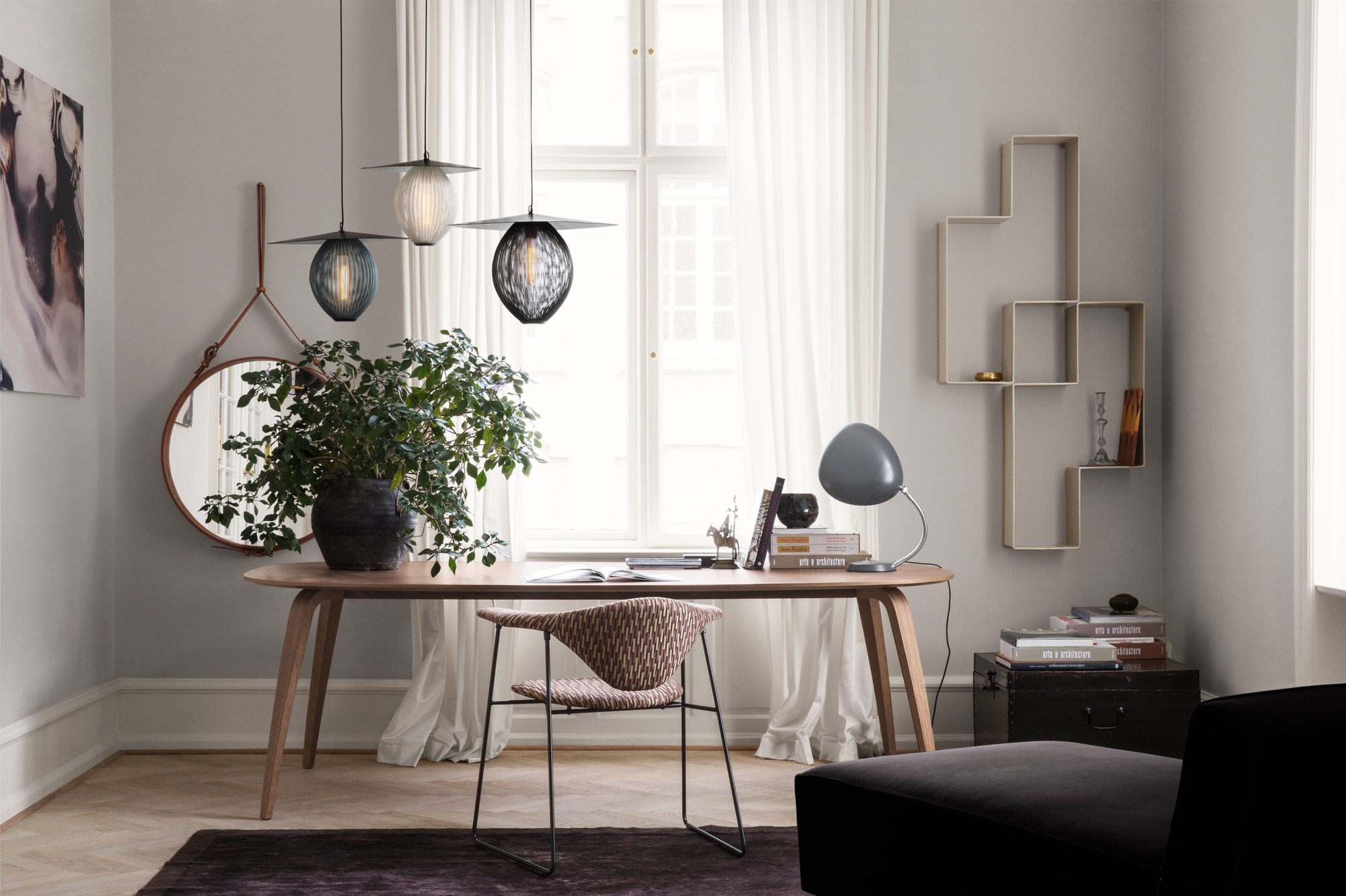 Satellite Pendant Lamp M Pendelleuchte Steingrau Gubi