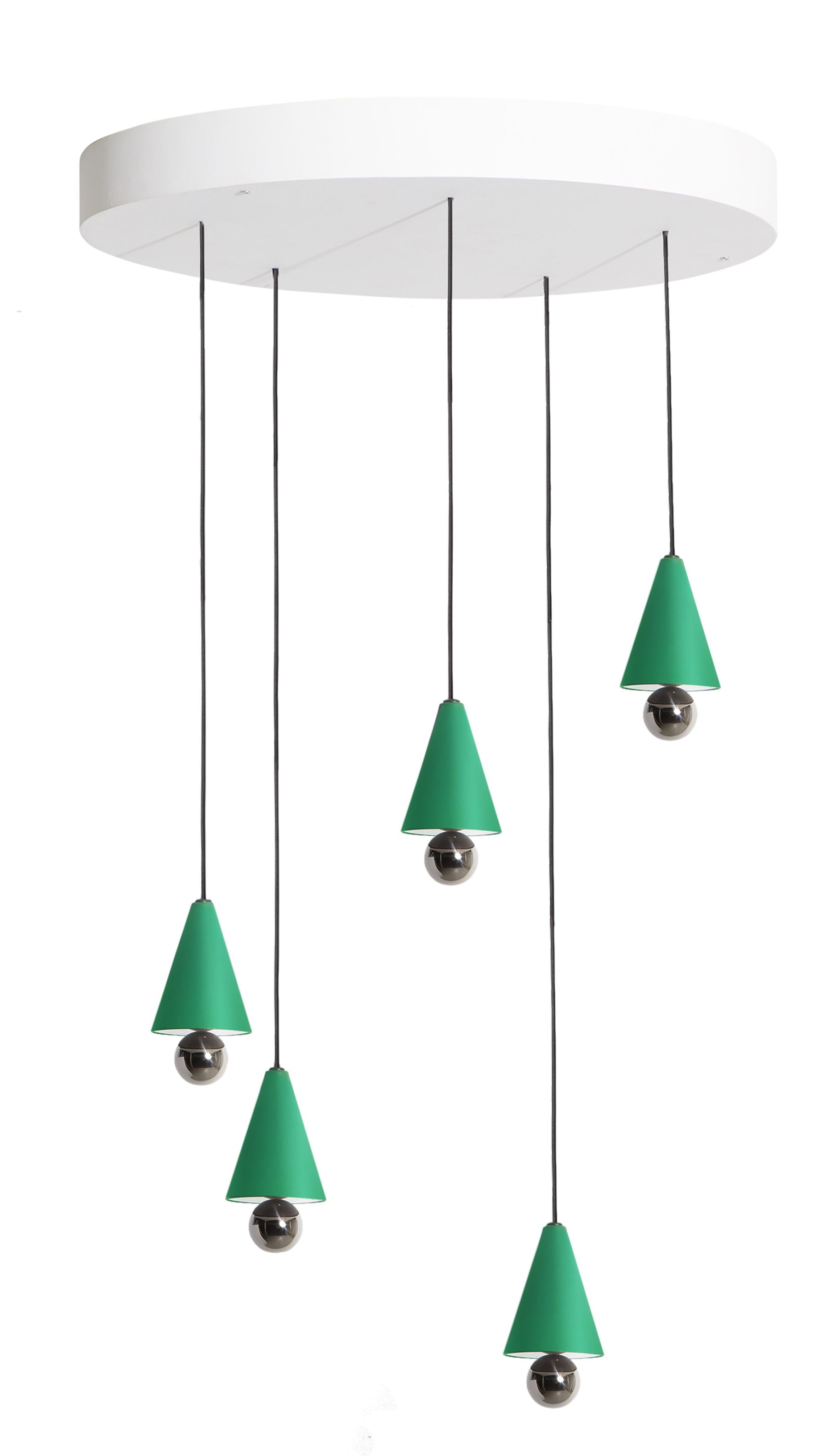 Cherry Pendant light Pendelleuchte 5-er Set Runde Platte Petite Friture Mint grün