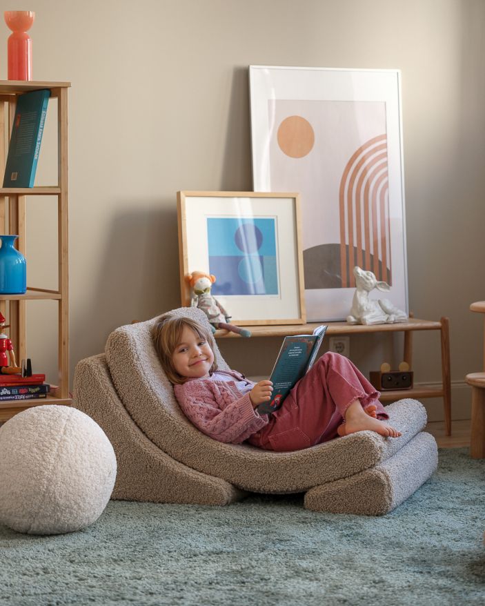 Mond Kindersessel Teddystoff Wigiwama