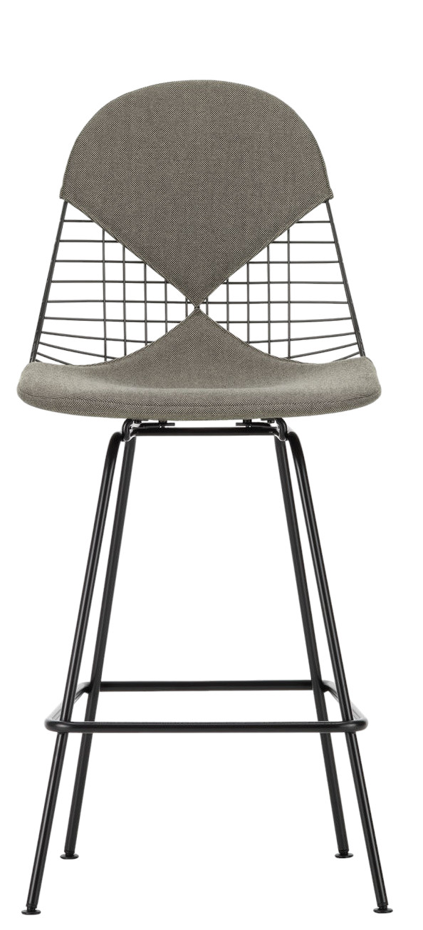 Eames Wire Bar Stool Barhocker Medium mit Sitz- und Rückenpolster Vitra