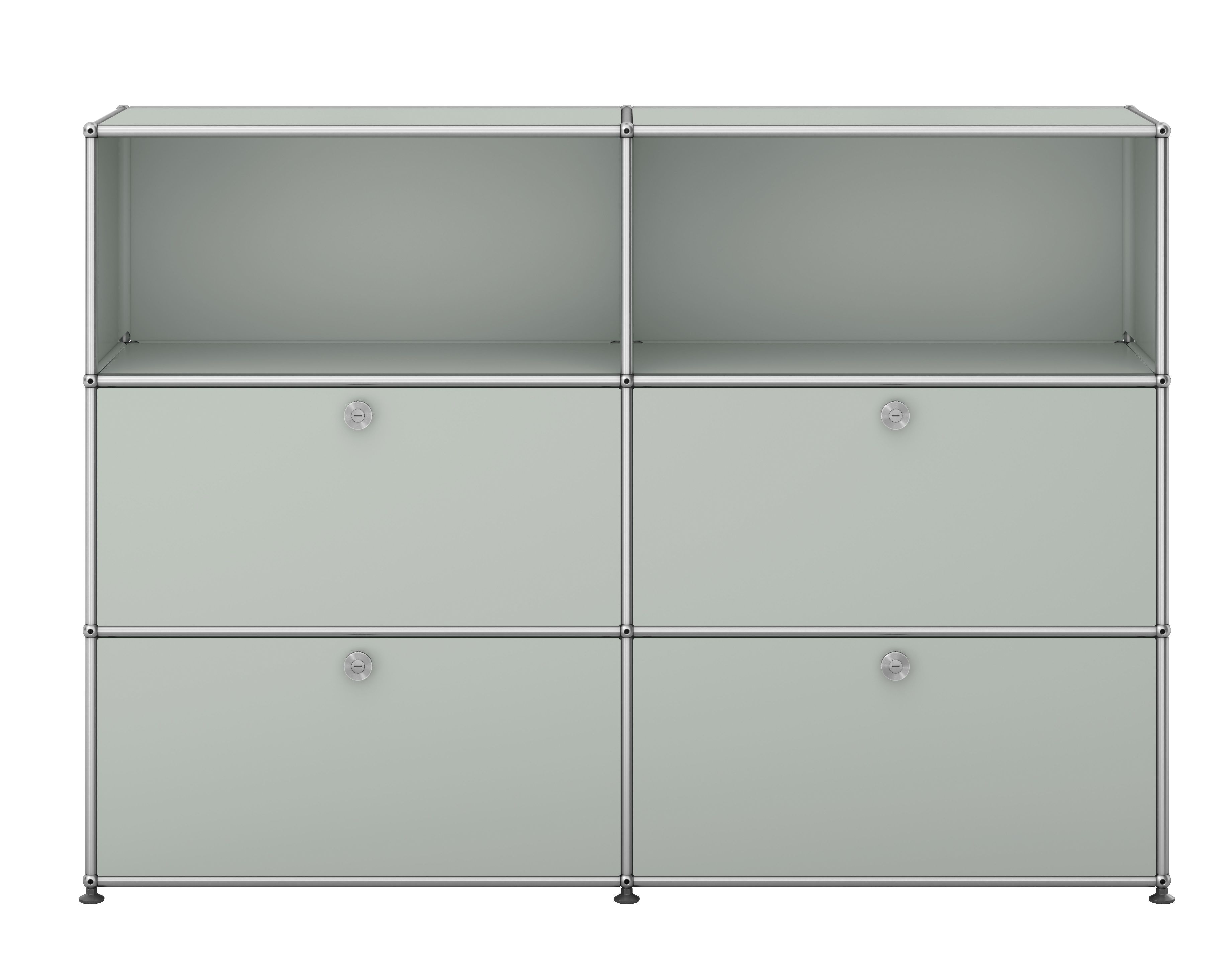USM Haller Highboard 2 Offen / 2 Klappen / 2 Schubladen Lichtgrau