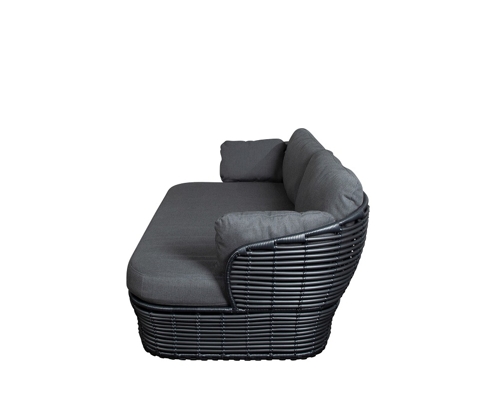 Basket Outdoor 2-Sitzer Sofa Cane-Line Gestell Graphit / Kissen Grau