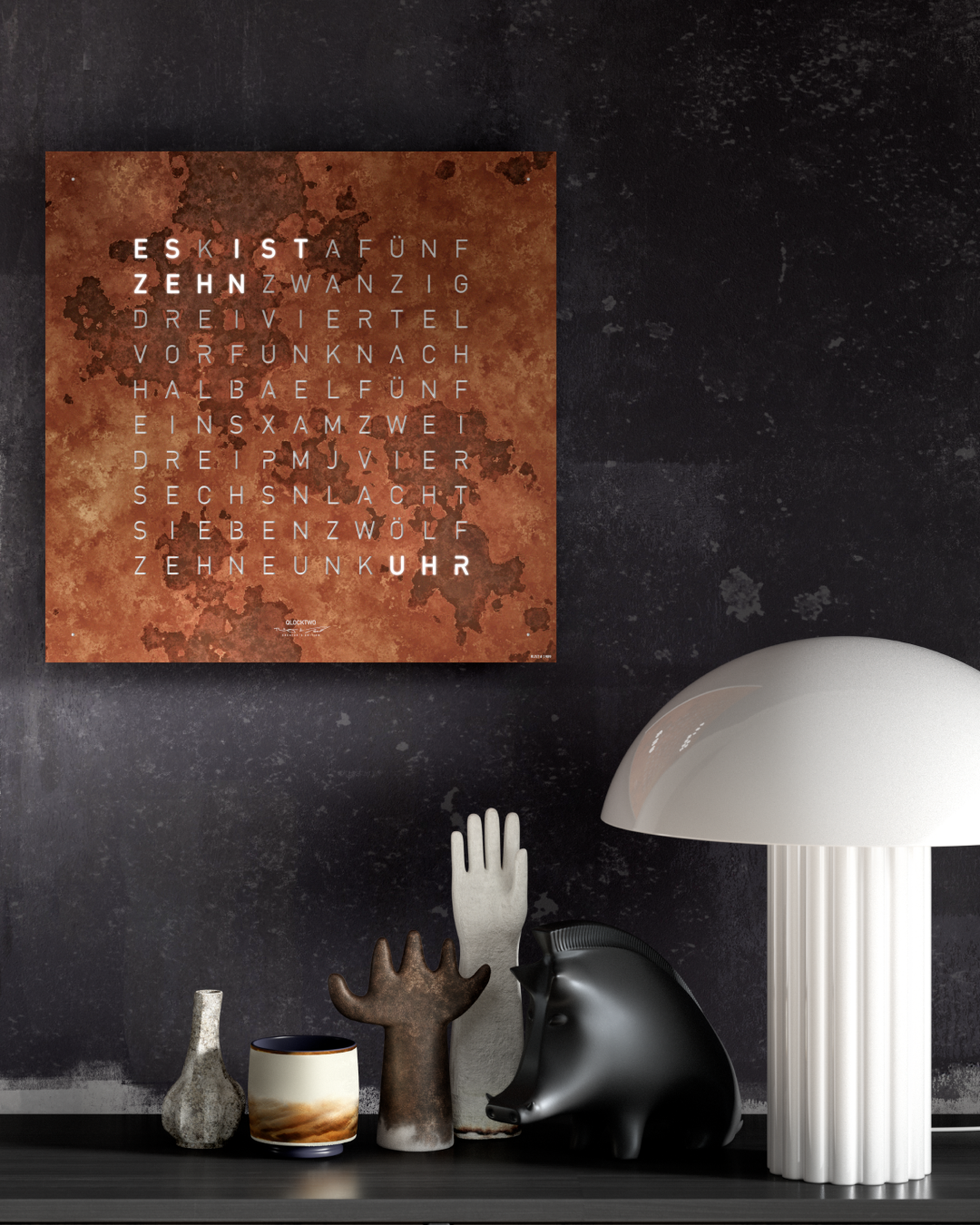 Earth 45 Creator's Edition Wanduhr / Zeitobjekt Englisch QLOCKTWO