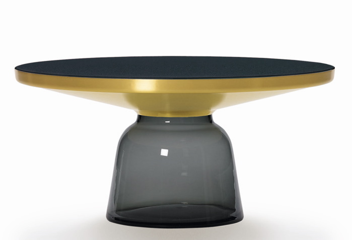 Bell Coffee Table Couchtisch Messing ClassiCon Quarz-grau
