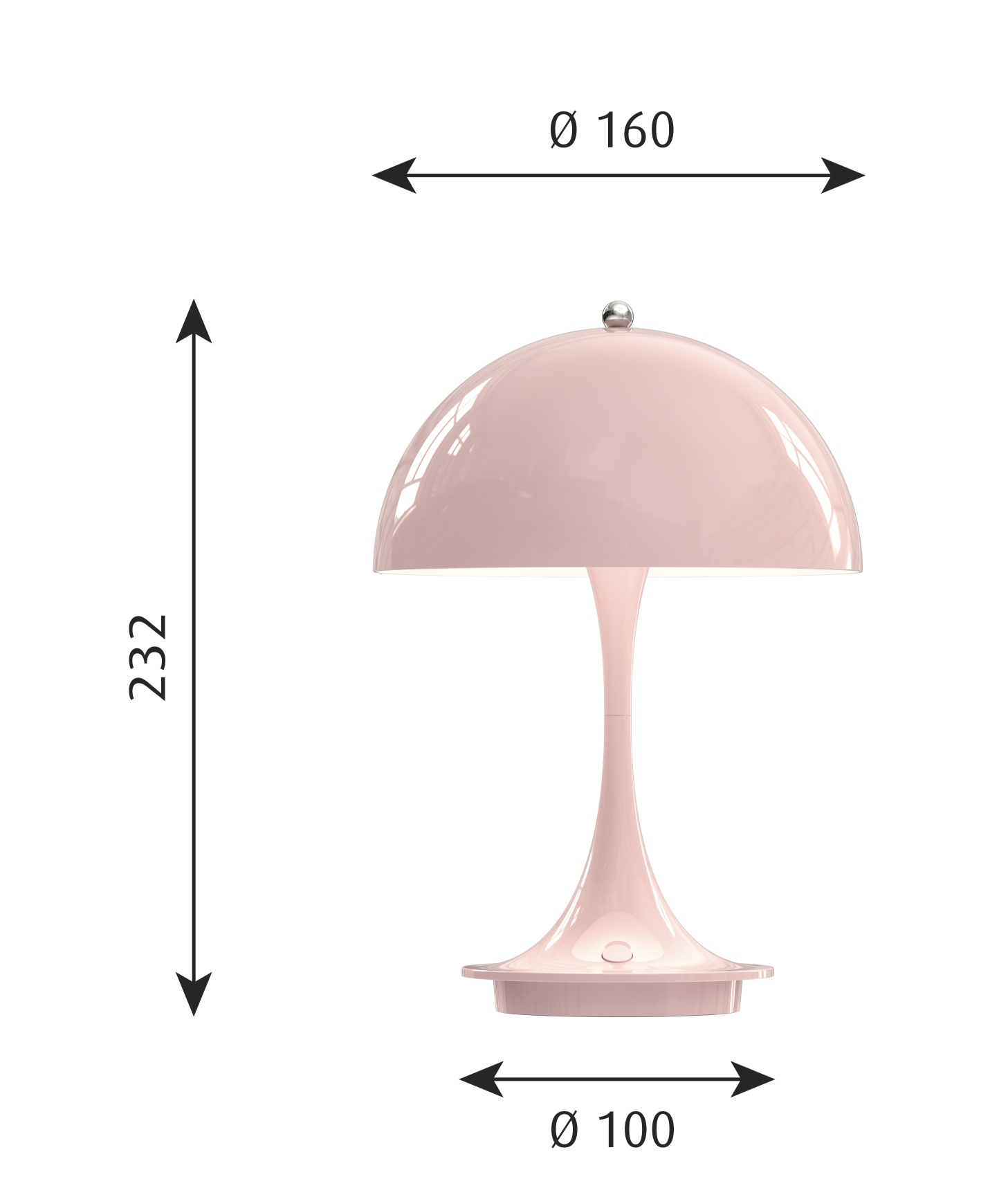 Panthella 160 Portable Akku LED-Tischleuchte Indoor/Outdoor Louis Poulsen EINZELSTÜCK
