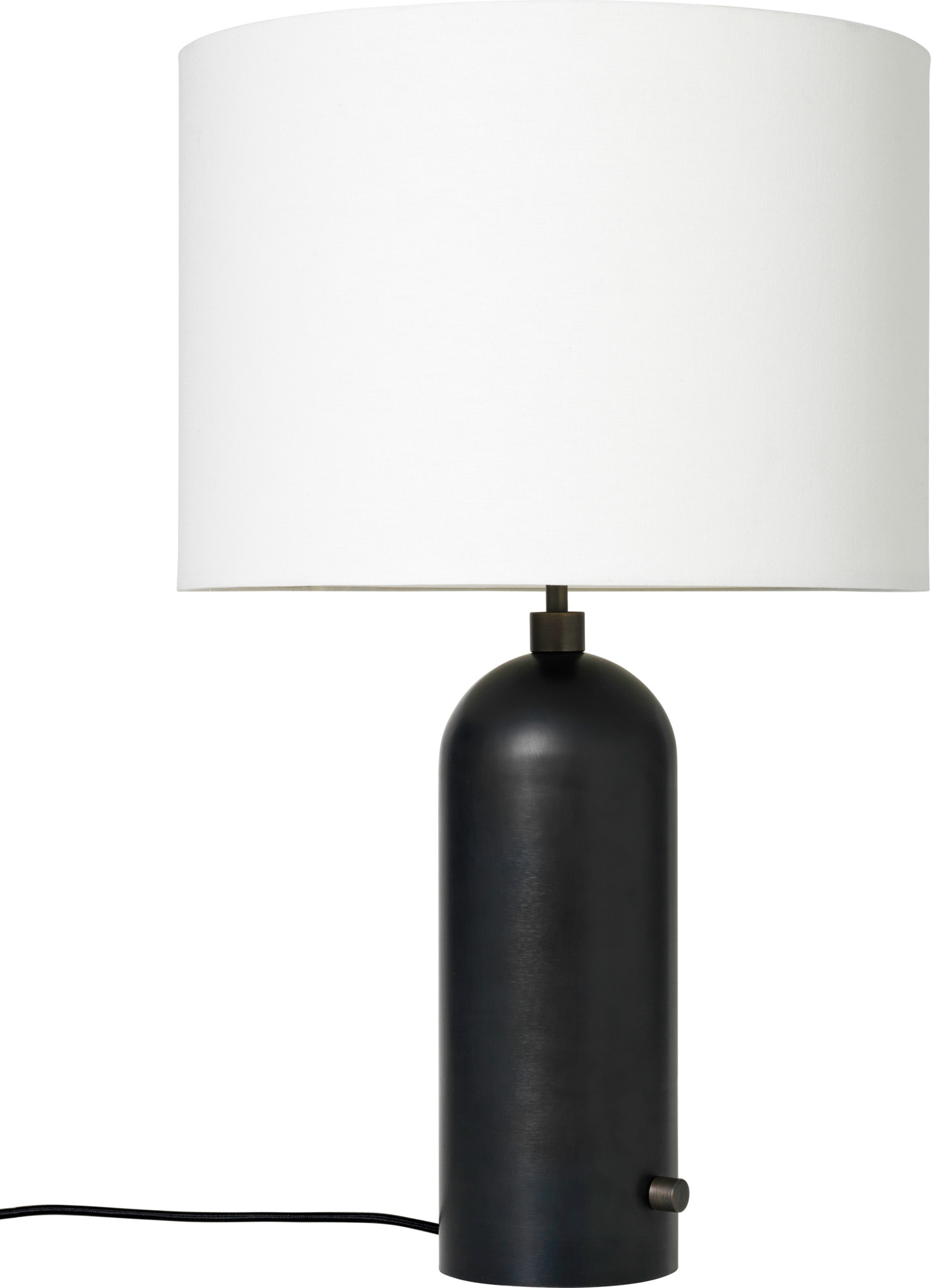 Gravity Table Lamp - Large Tischleuchte Geschwärzter Stahl Weißer Lampenschirm Gubi