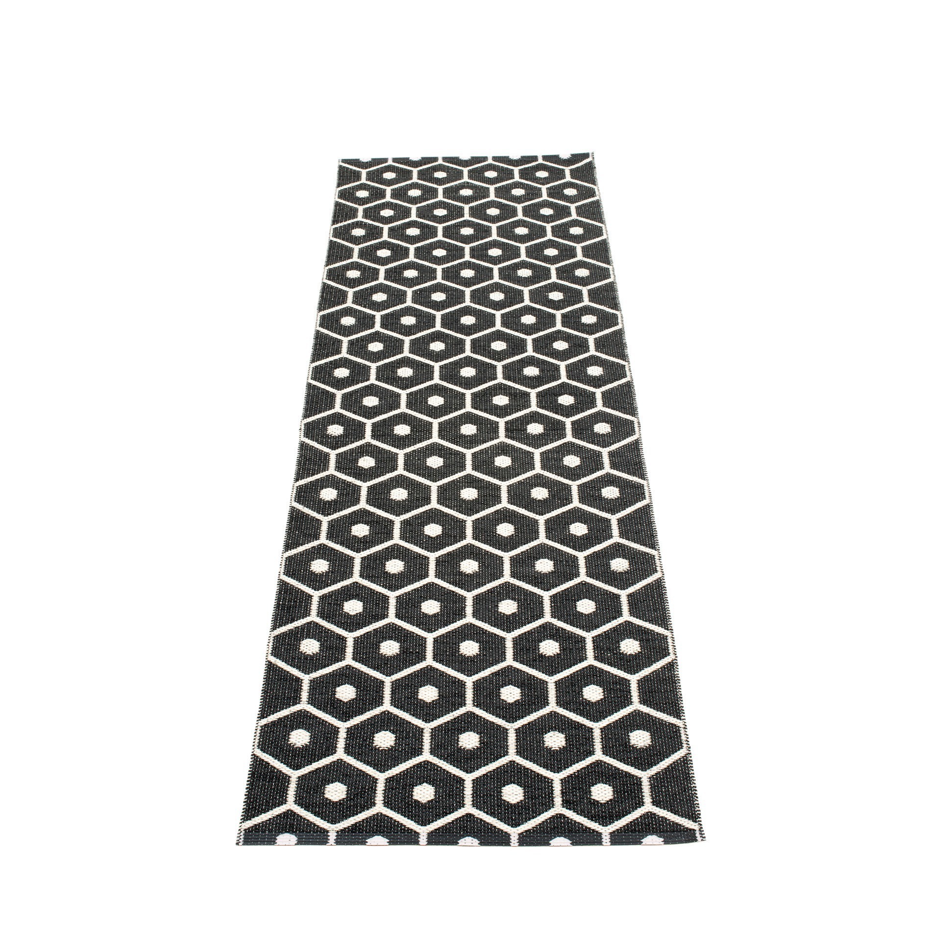 Honey Kunststoffteppich 70x225 cm Pappelina Schwarz-Vanille