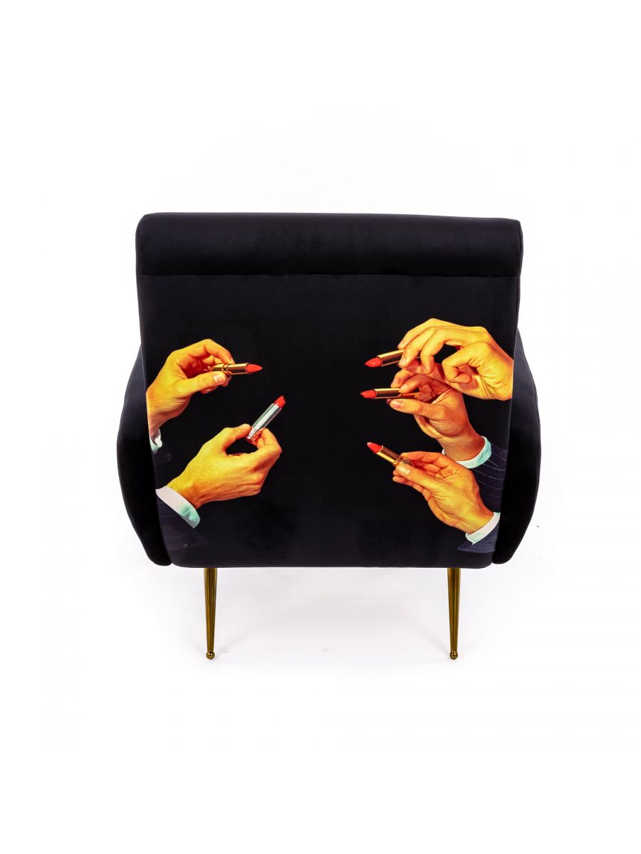 Toiletpaper Sessel Lipsticks black Seletti