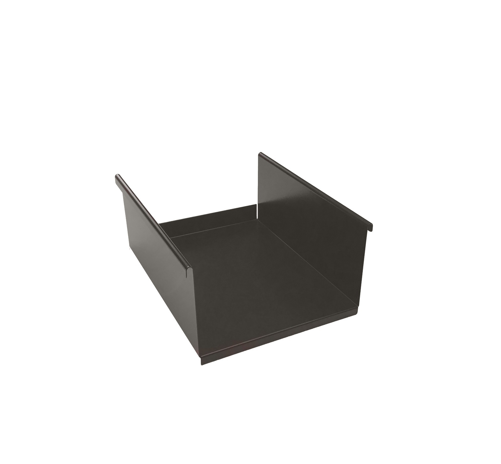 Verbindungstablare für Pool Anlehnregal Mox, braunes Metall, zur Verbindung von Regalelementen, Detailaufnahme.