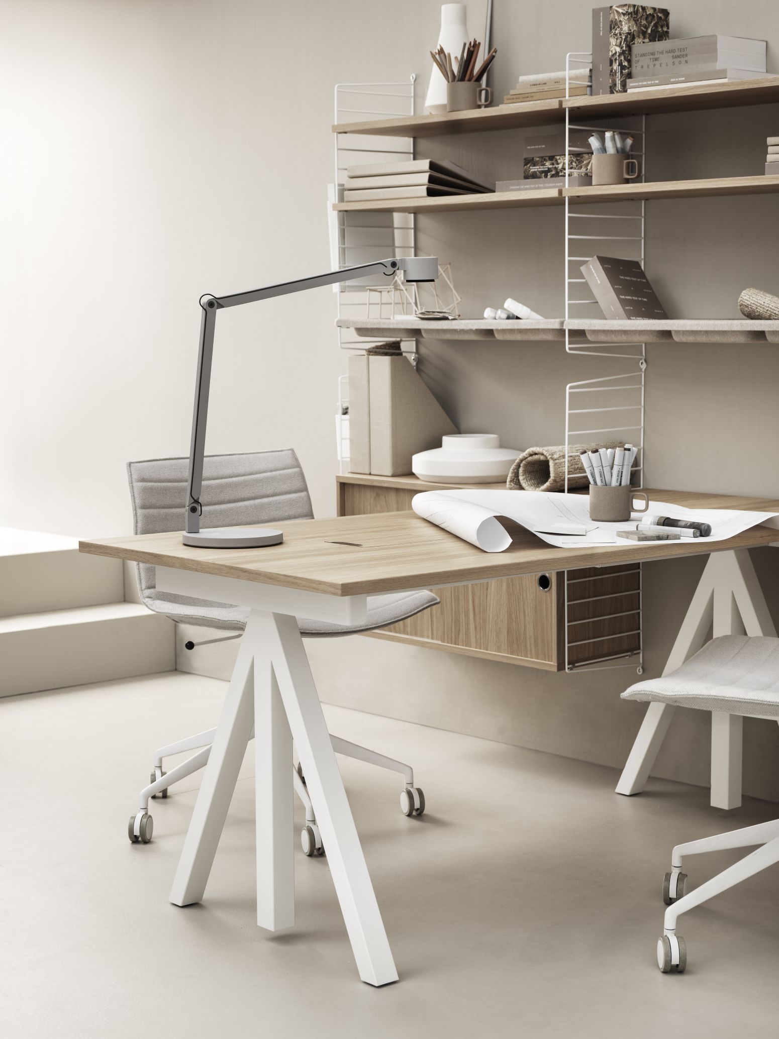 Schreibtisch Fix String Furniture Eiche
