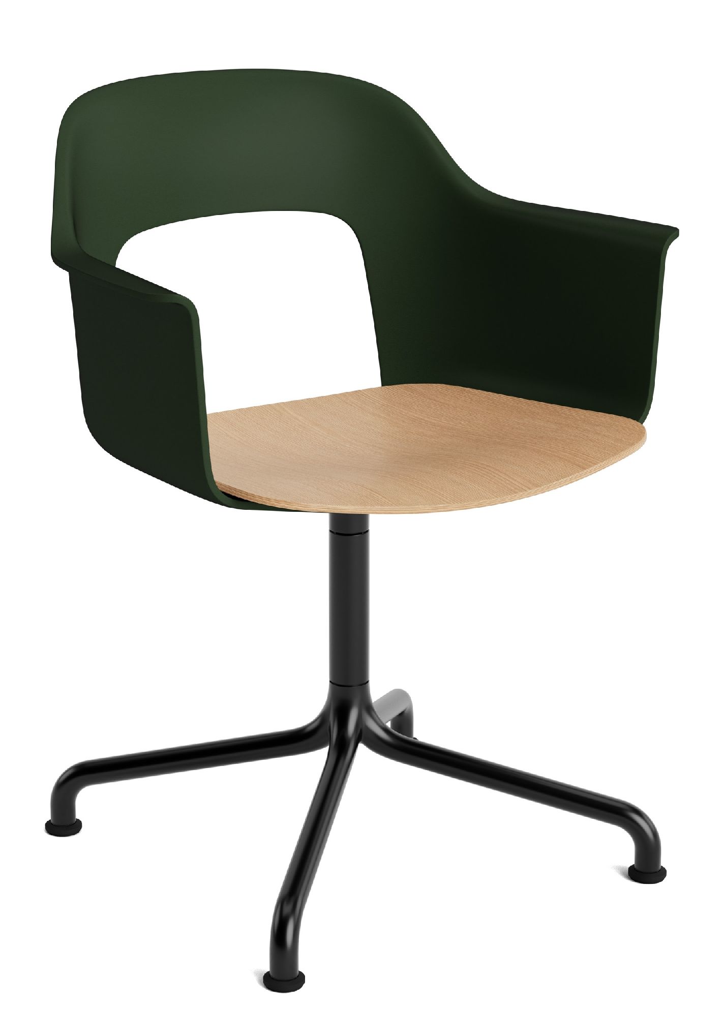 Layout Armchair 252 Armlehnstuhl 4-Sternfuß Drehfuß mit gebogenem Fußkreuz Hay