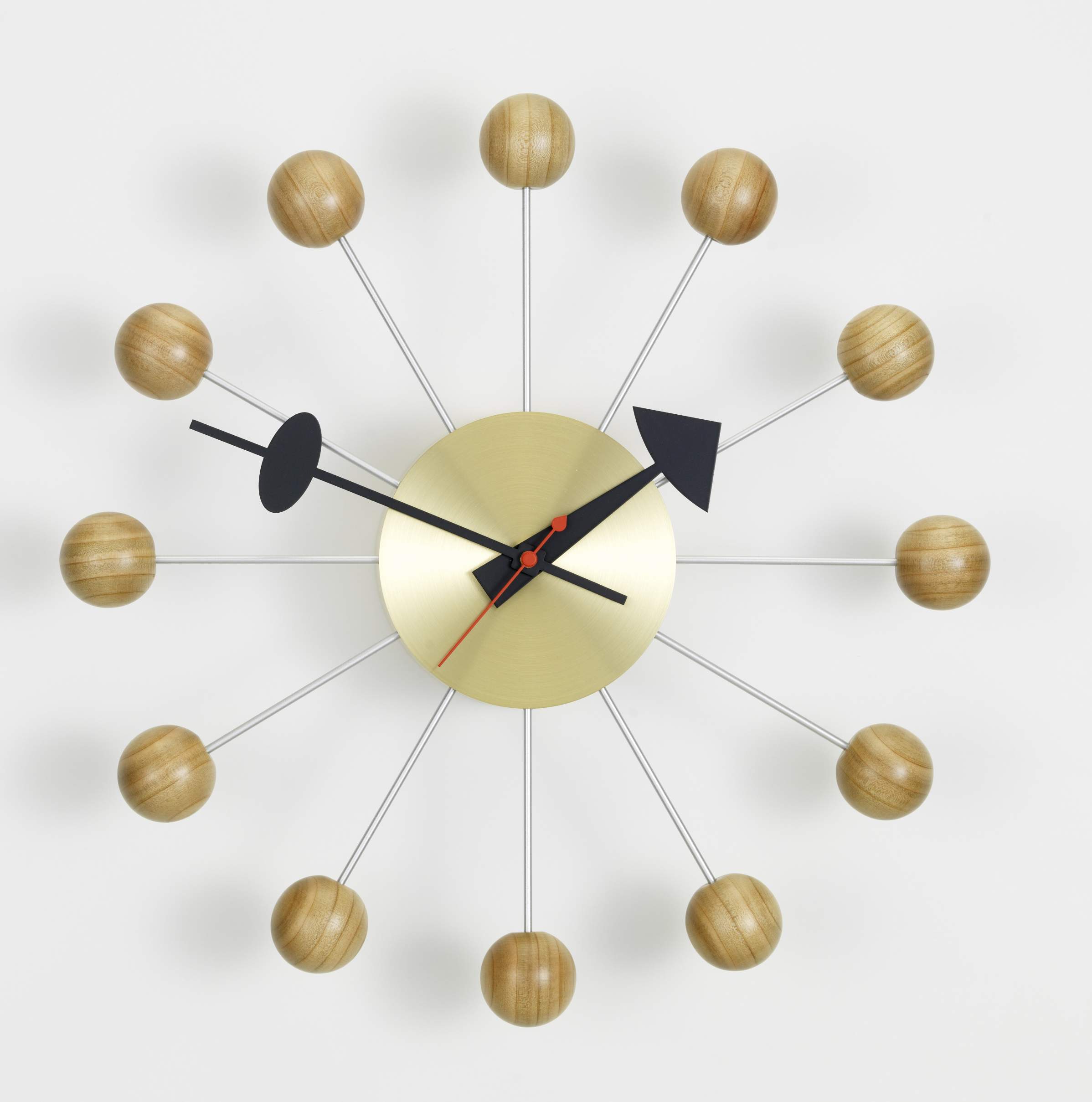 Ball Clock Wanduhr Kirschbaumholz Vitra
