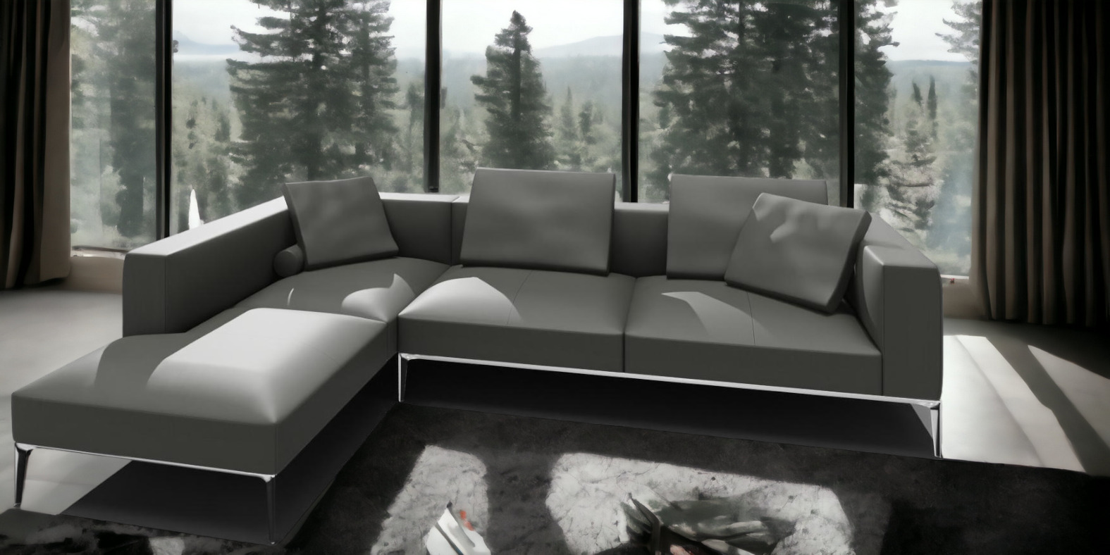 Jaan Living 3 Sitzer Sofa mit 2 Rückenkissen, 2 Komfortkissen & 2 Komfortrollen Kombi Q21 Walter Knoll 
