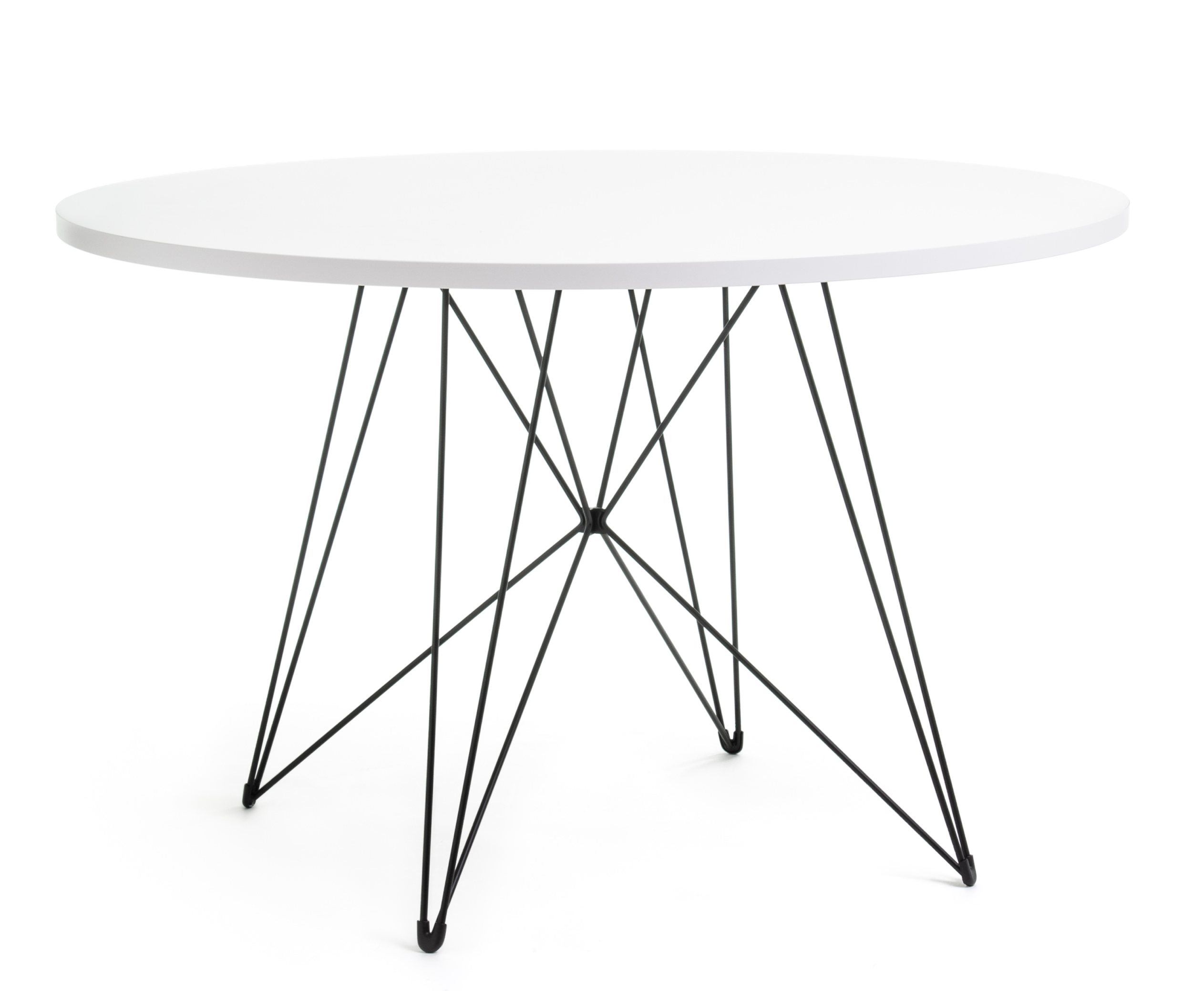 Tavolo XZ3 Tisch rund GESTELL SCHWARZ / PLATTE MDF WEISS LACKIERT Magis MÄNGELEXEMPLAR