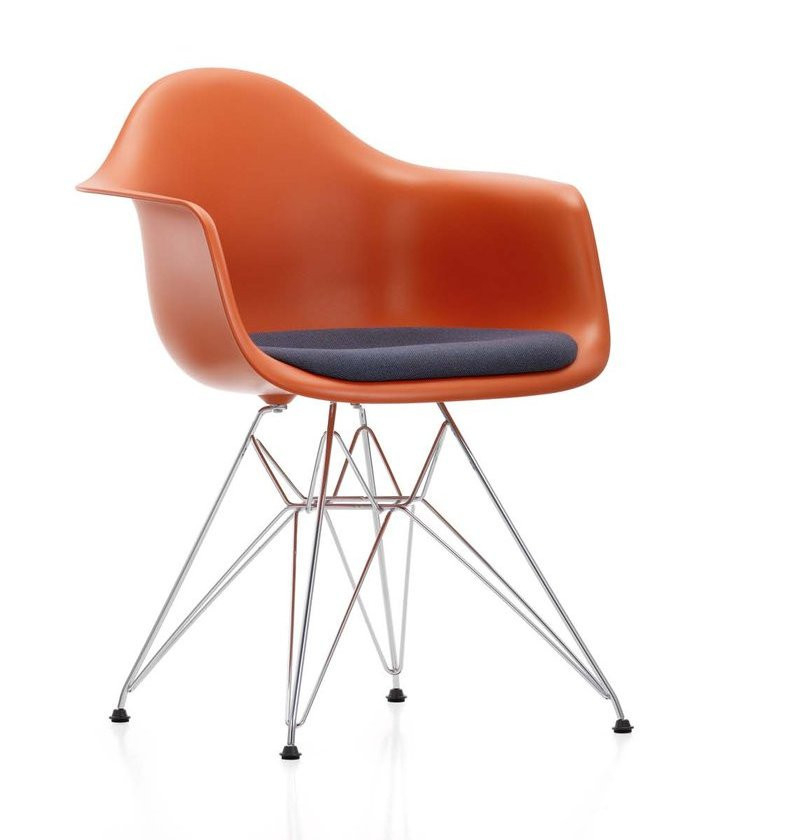 Eames Plastic Arm Chair DAR Stuhl mit Sitzpolster Vitra