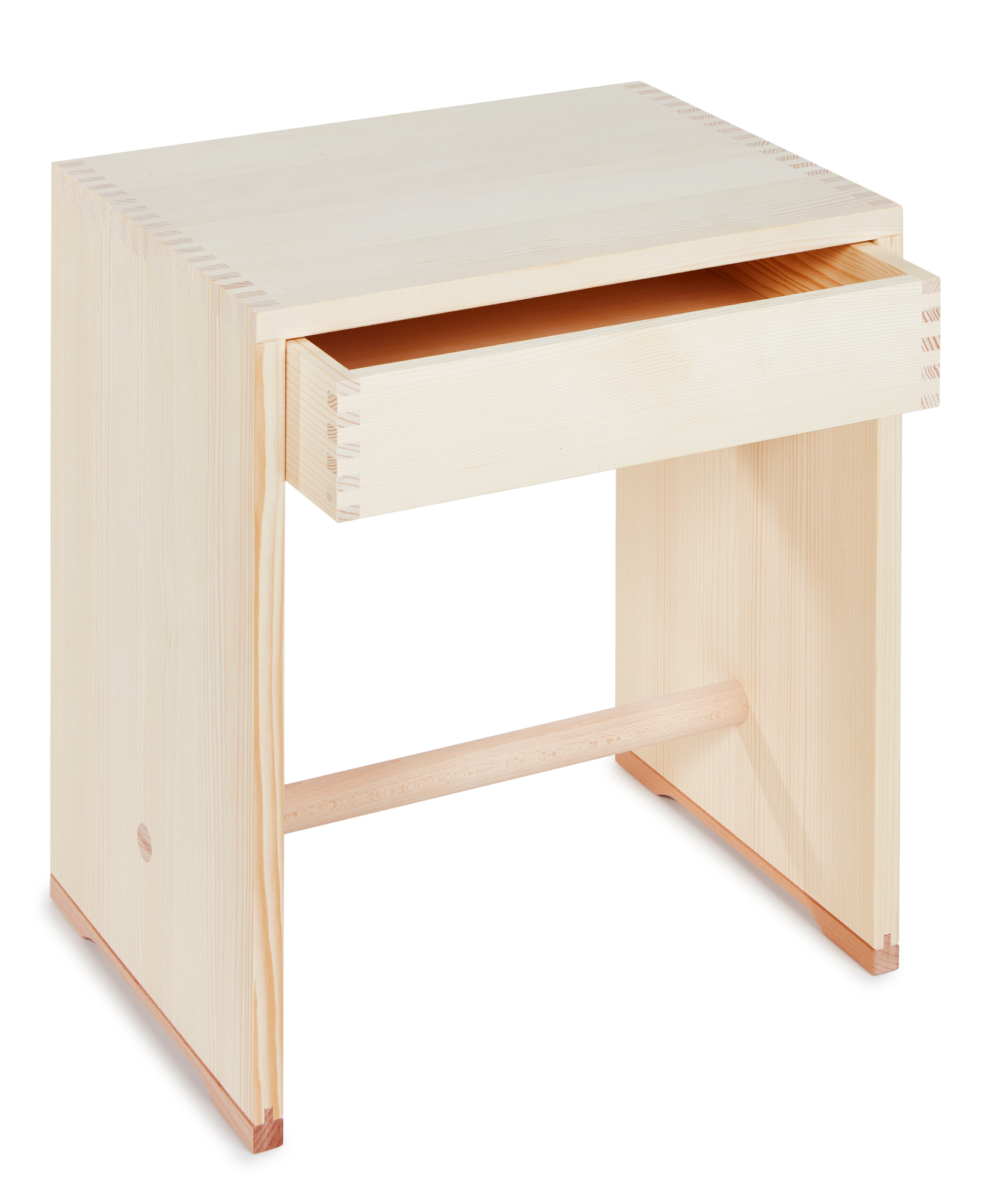 Ulmer Schubladen Hocker natur wb form