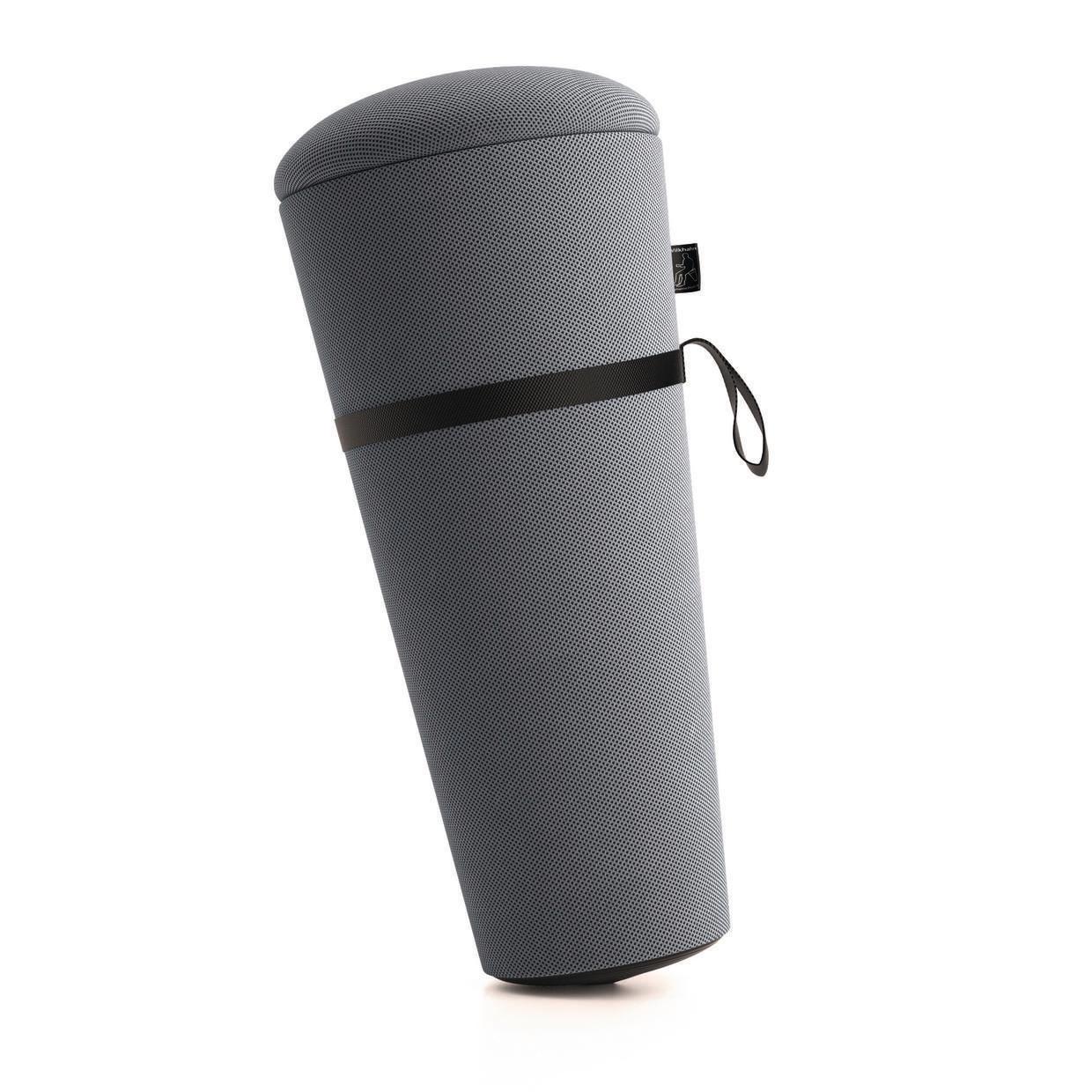 Stand-Up Sitzhocker Wilkhahn Grau Grauer Wilkhahn Sitzhocker für Steharbeitsplätze, ergonomischer Stehhocker mit Tragegriff für Büro und Homeoffice.