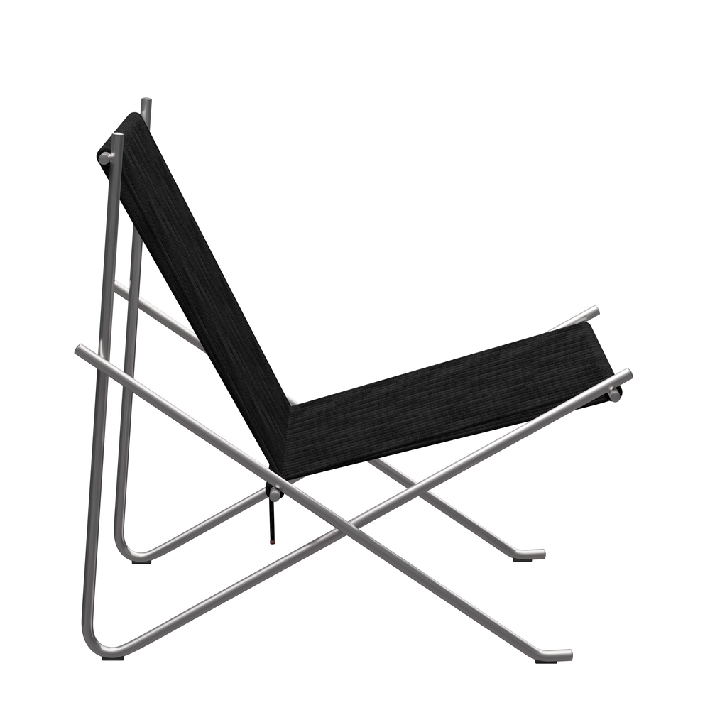 PK4 Lounge Chair Edelstahl - Schwarz Fritz Hansen