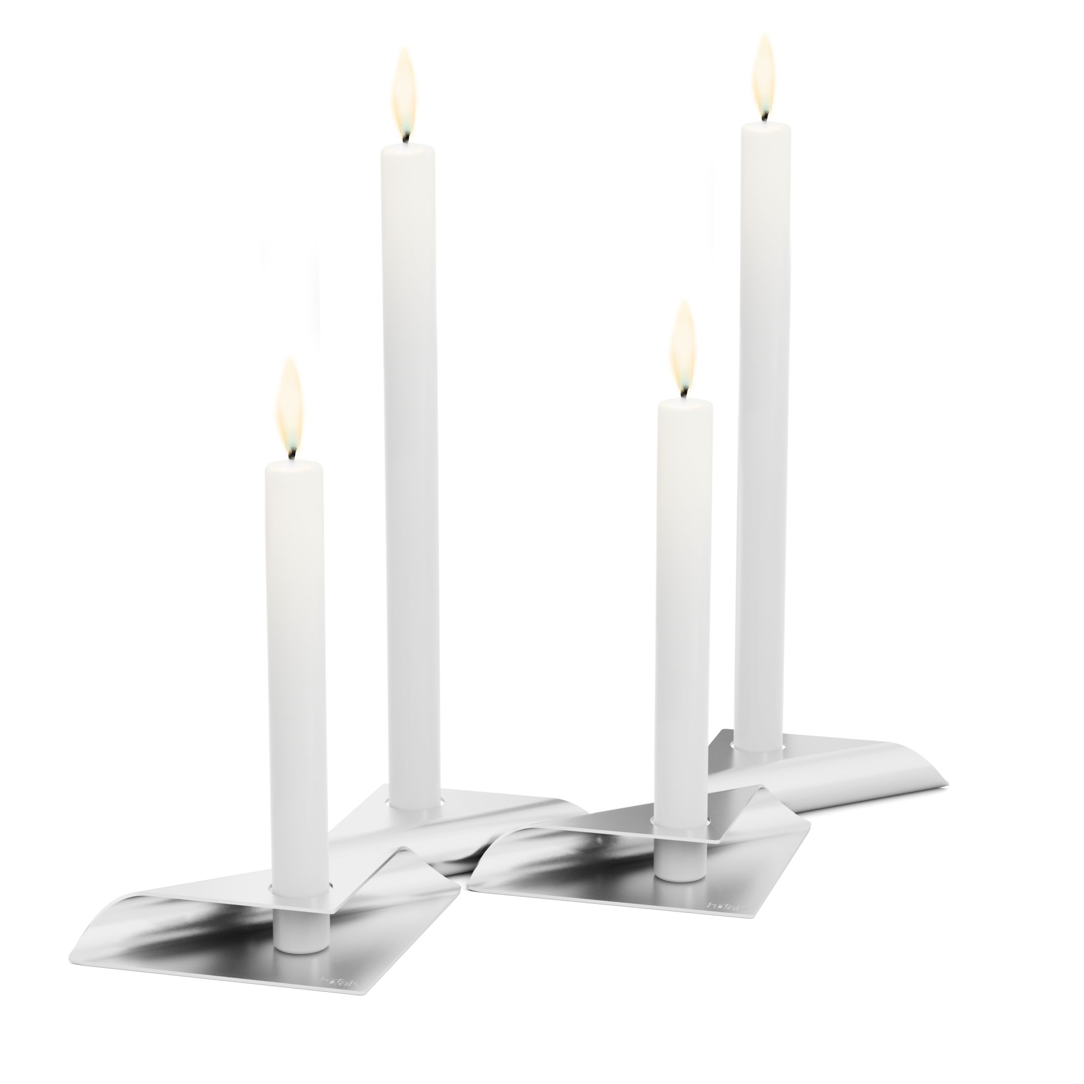 Square Candle Kerzenständer 4er Set silber Höfats EINZELSTÜCK
