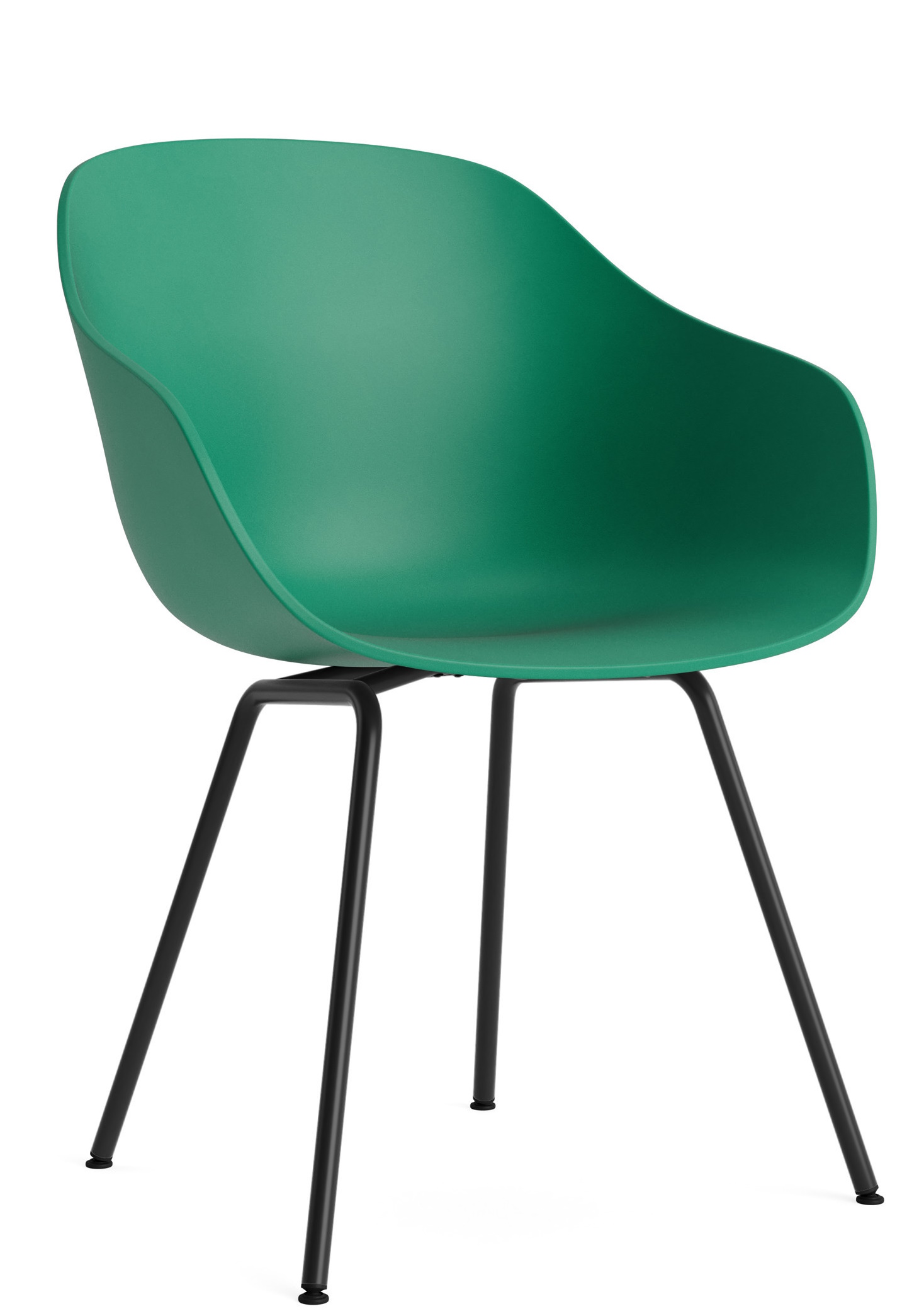 About A Chair AAC26 Stuhl in Teal Grün mit schwarzem Vierfußgestell. Designstuhl für Wohnen und Büro.