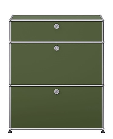 USM Haller Highboard M25 mit 2 Klappen – Olivgrün