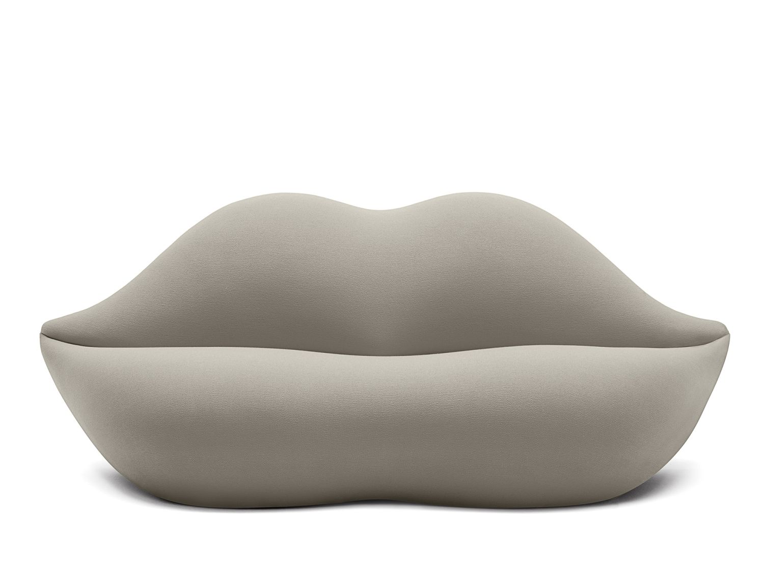 Bocca Sofa in Haferflockenfarbe: Einzigartiges Lippensofa von Gufram für modernes Wohnen.