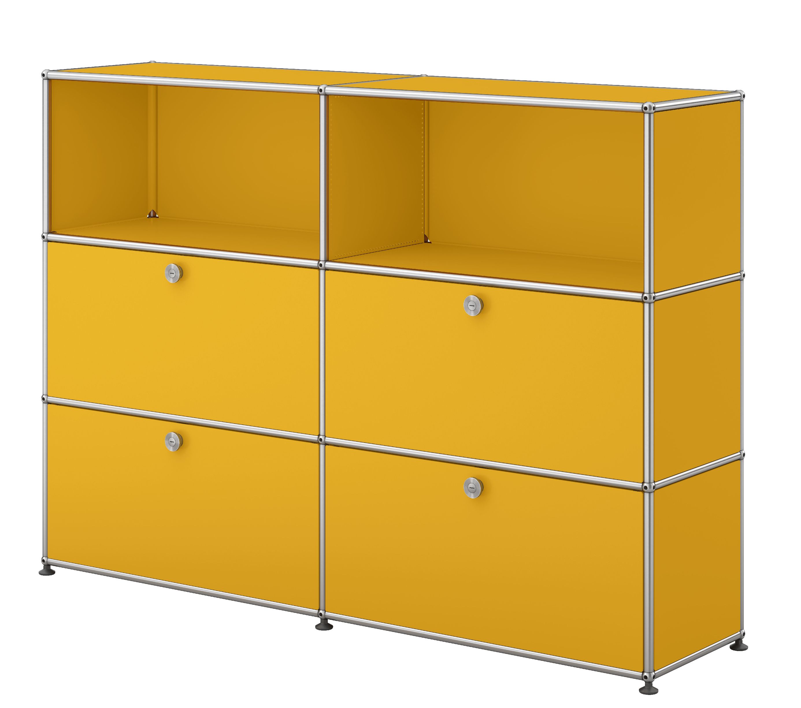 USM Haller Highboard 4 Klappen / 2 Offen Goldgelb