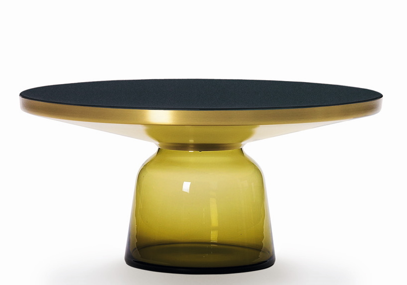 Bell Coffee Table Couchtisch Messing ClassiCon Quarz-grau
