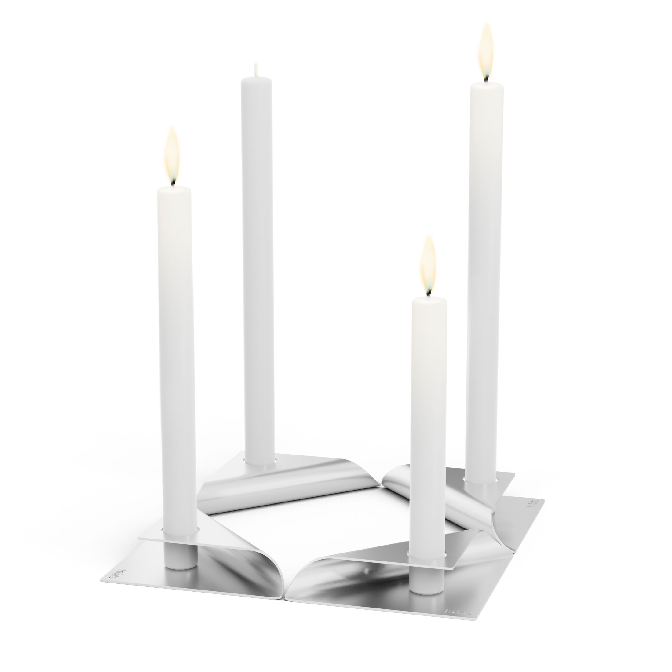 Square Candle Kerzenständer 4er Set silber Höfats EINZELSTÜCK