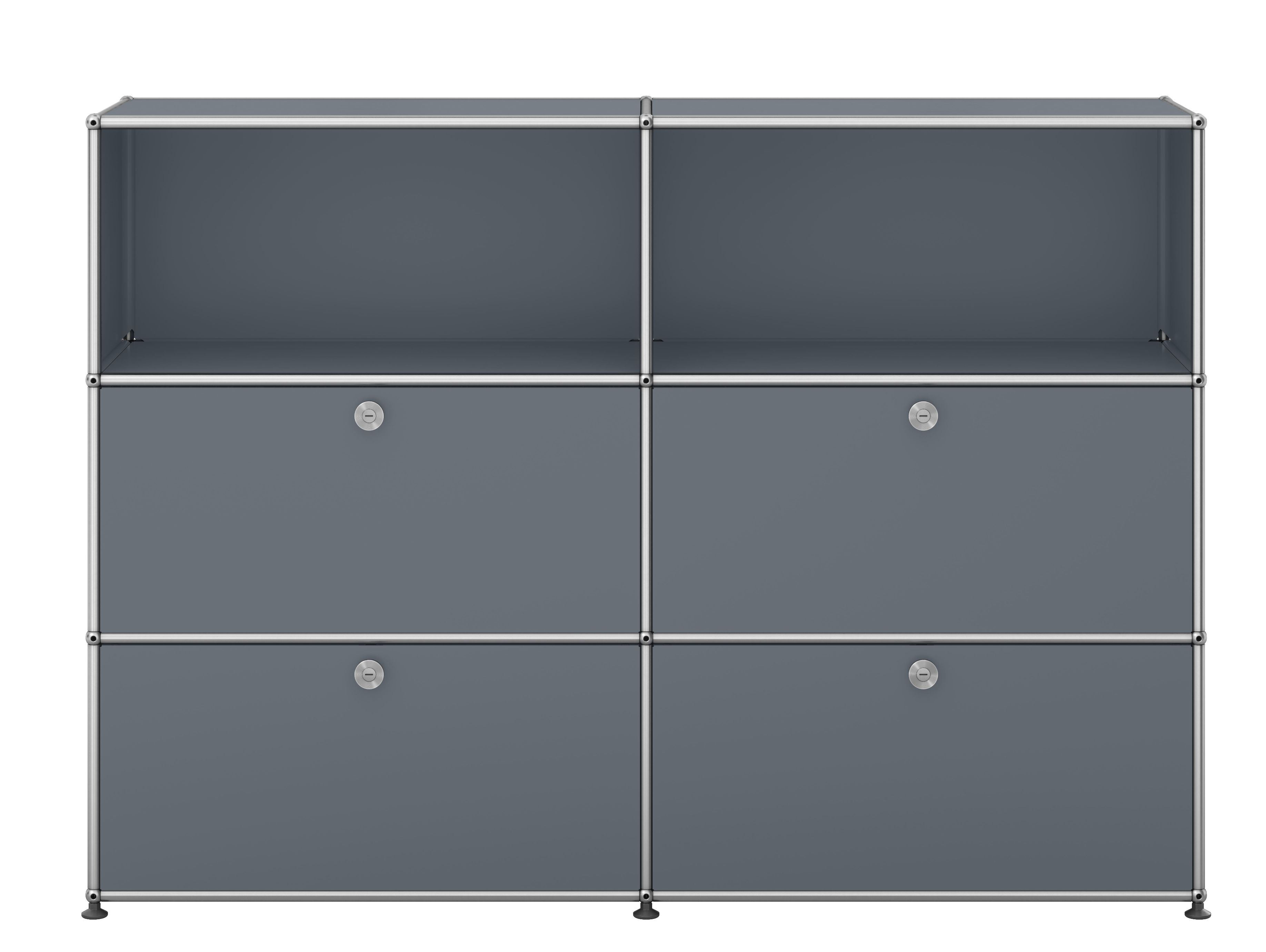 USM Haller Highboard 4 Klappen / 2 Offen Mittelgrau