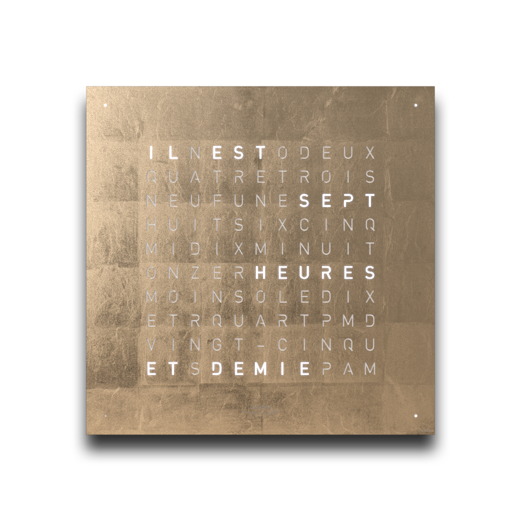 Frontcover für Earth 45 Wanduhr / Zeitobjekt Französisch QLOCKTWO