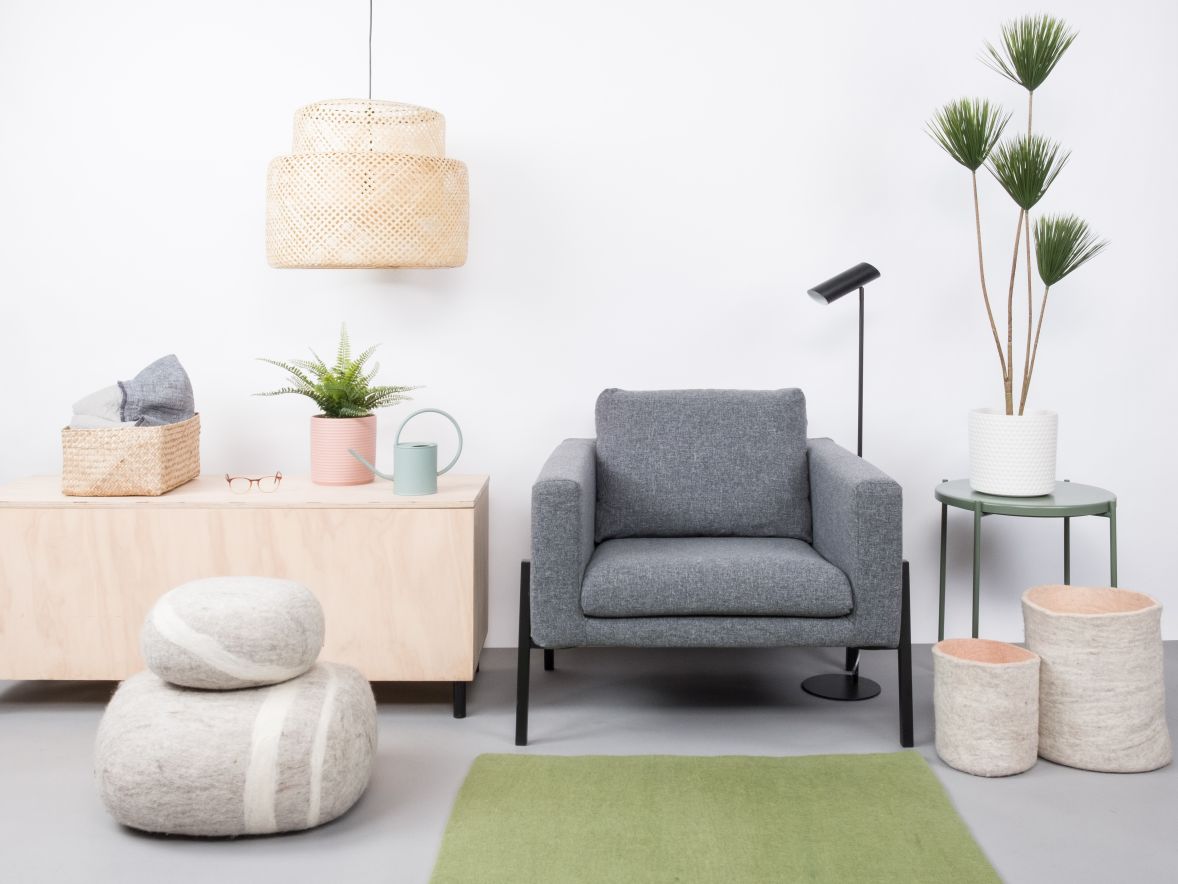 Mono Rechteckig Filzteppich 160 x 230 cm myfelt Kaspar (grün)