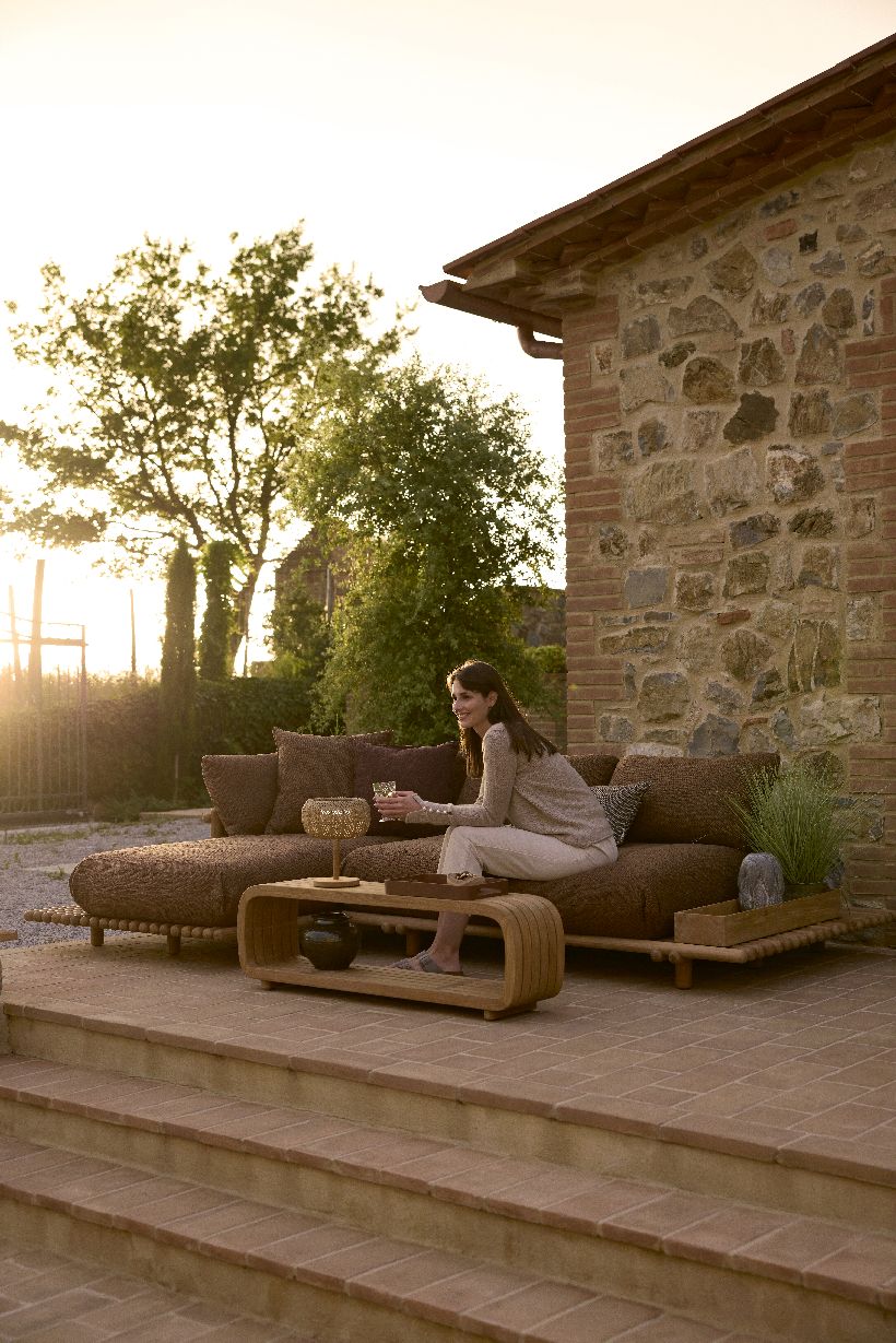Sticks Platform Sofa mit Chaiselongue Outdoor Cane-Line