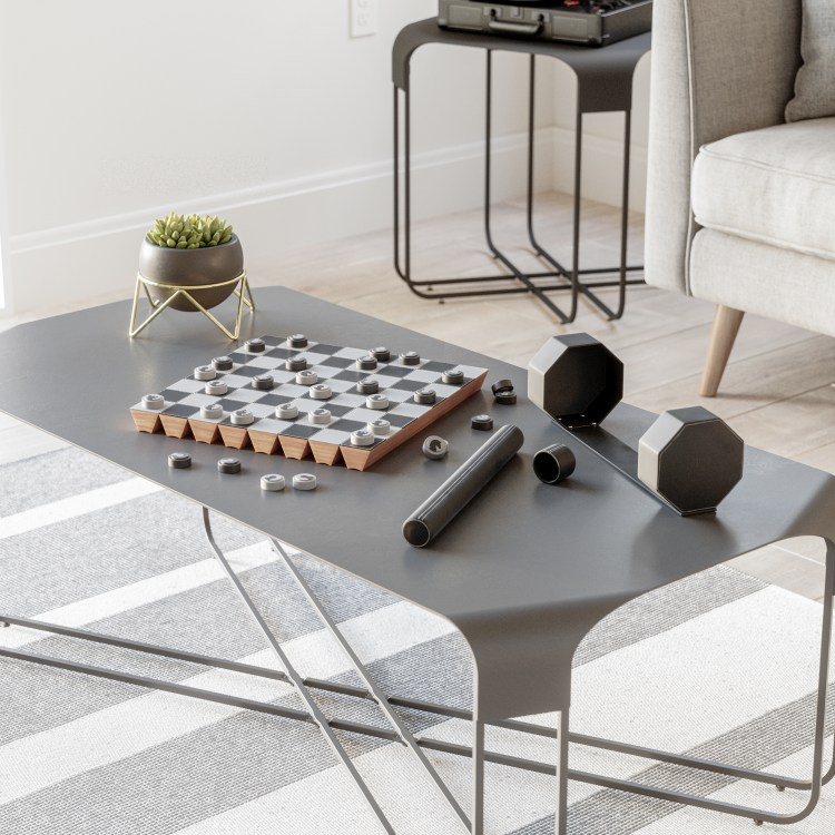 Rolz Chess / Checkers Ser Mobiles Schach- und Dame Set Umbra EINZELSTÜCK
