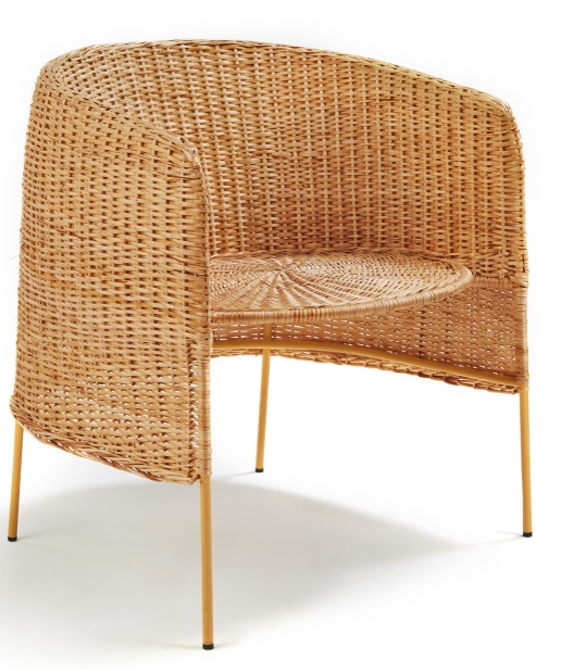 Caribe Natural Lounge Chair Loungesessel Outdoor ames Rohes Naturmaterial / Gelb