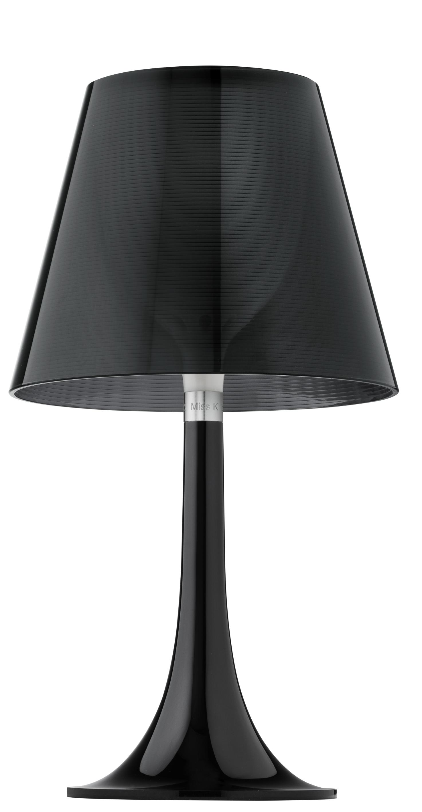Schwarze Miss K Tischleuchte von Flos, modernes Design für Wohnzimmer und Schlafzimmer.
