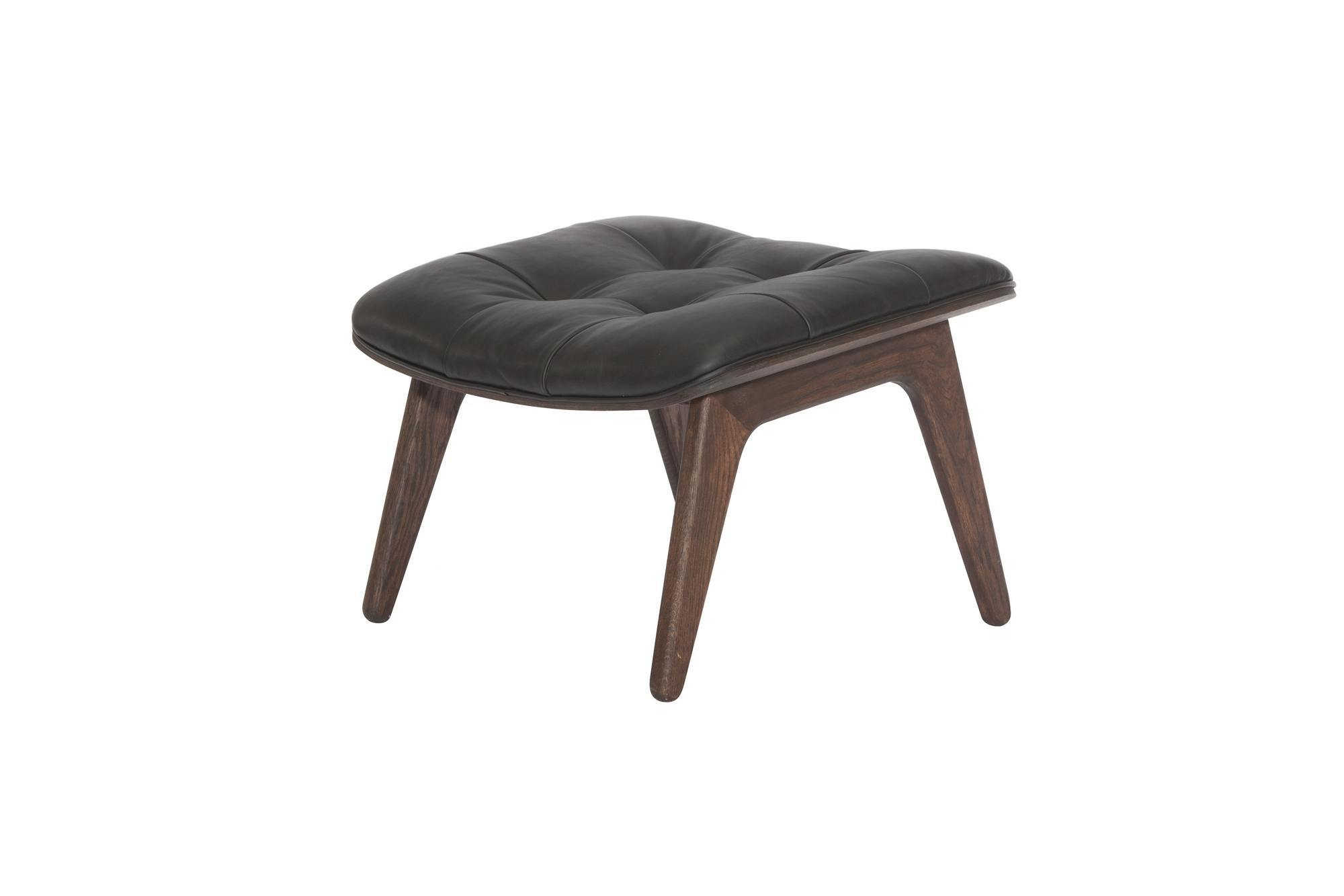 Mammoth Ottoman Lederbezug Norr11-Eiche natur Dunes Leder Dunkel braun