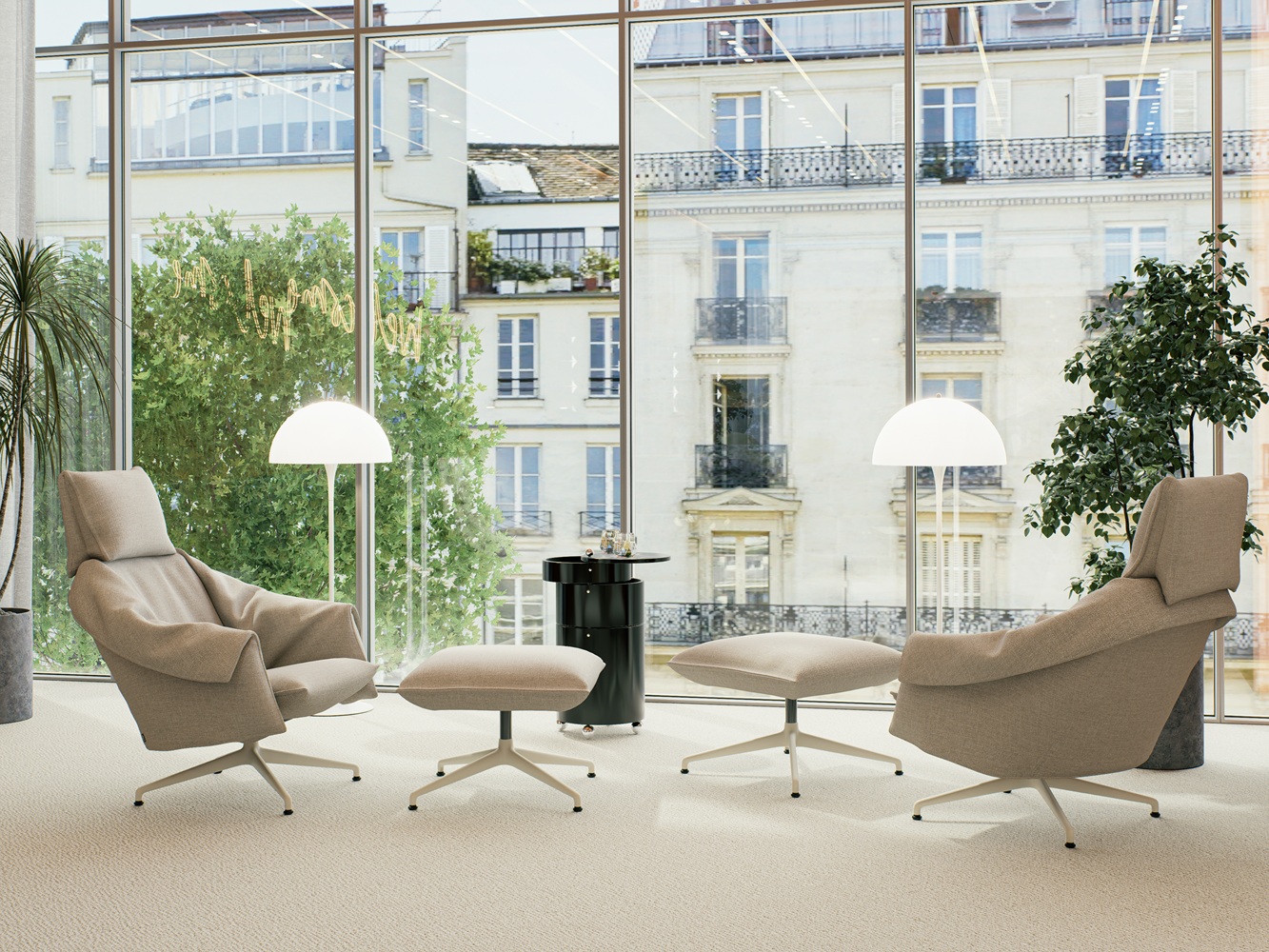 Bascule Highback Sessel mit Ottoman Vitra