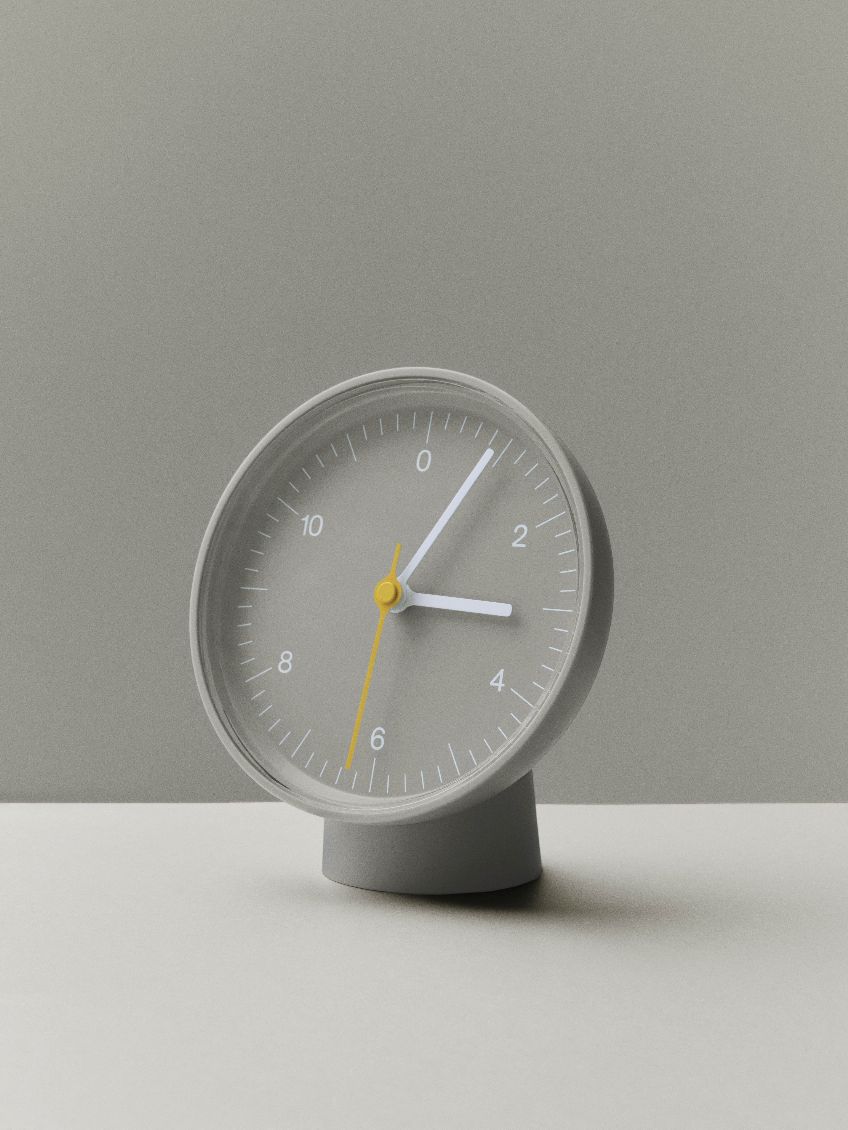 Table Clock Dual-function Tischuhr / Wanduhr Hay Grau