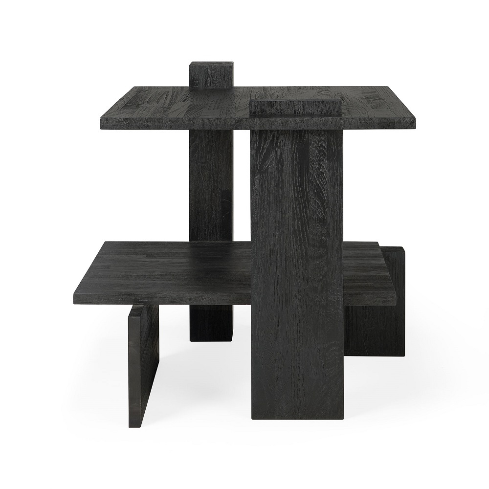 Teak Abstract Side table Beistelltisch Schwarz Ethnicraft