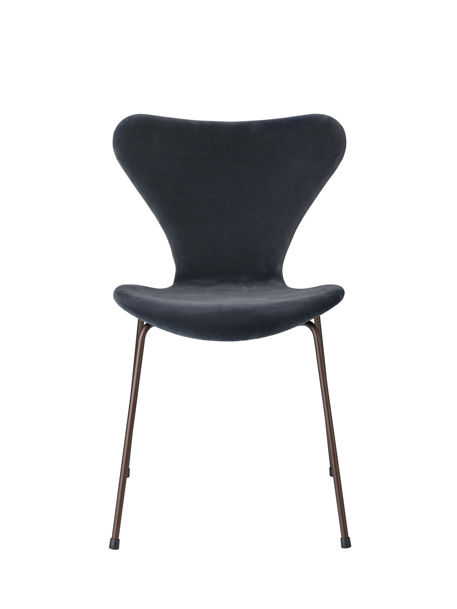 Series 7 3107 Belfast Chair Stuhl Vollpolster Samt Fritz Hansen grau blau