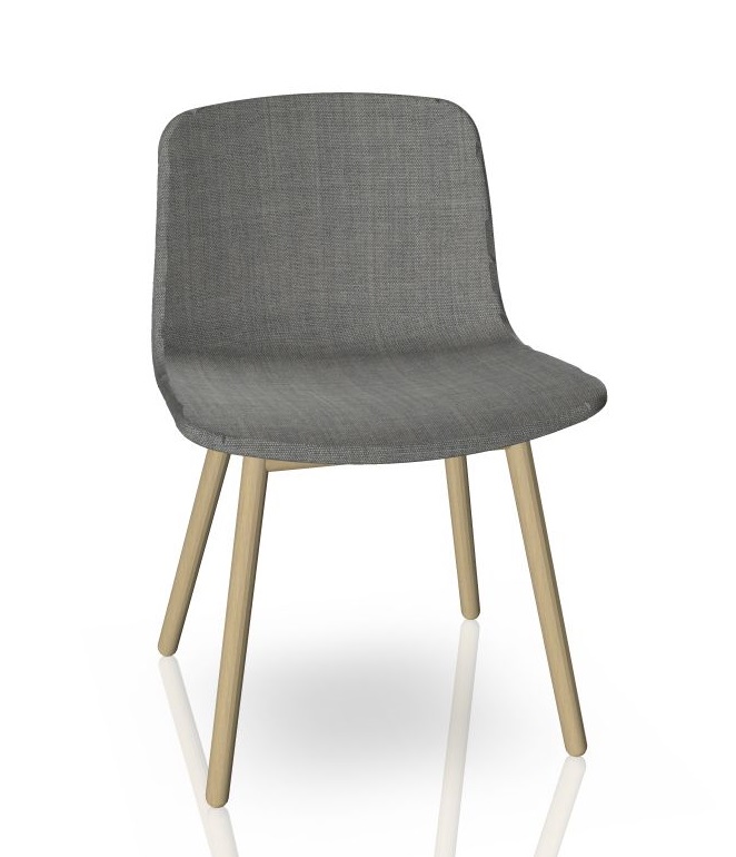 About A Chair AAC13 / AAC 13 Stuhl Eiche mit Vollpolster Remix 123 Hay EINZELSTÜCK About A Chair AAC13 Stuhl mit Eichengestell und grauem Remix-Bezug, moderner Polsterstuhl.