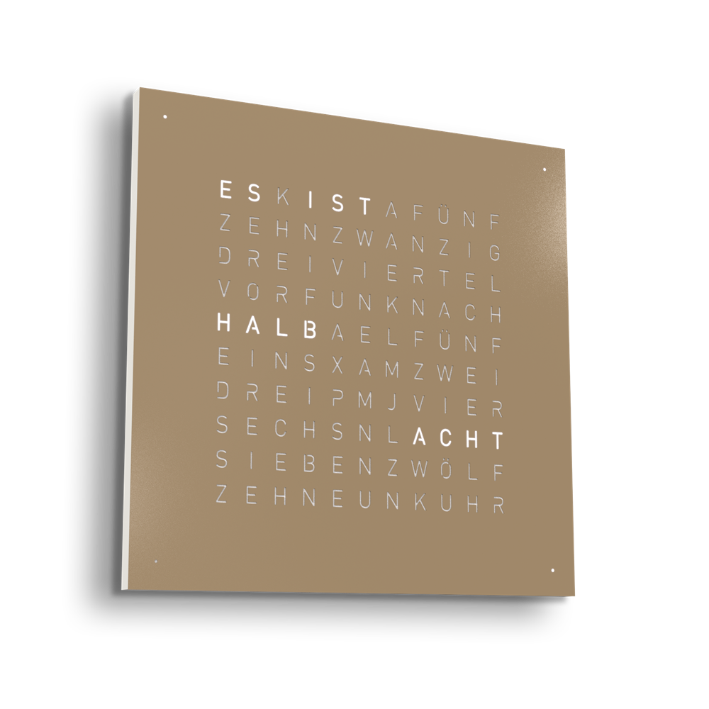Earth 45 Steel Series Wanduhr / Zeitobjekt Deutsch QLOCKTWO