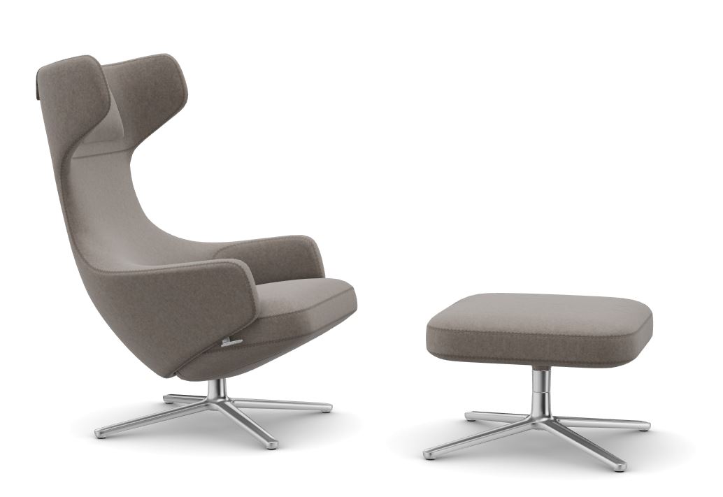 Grand Repos Sessel  + Ottoman NEUE MECHANIK POLIERT / COSY FOSSIL Vitra EINZELSTÜCK
