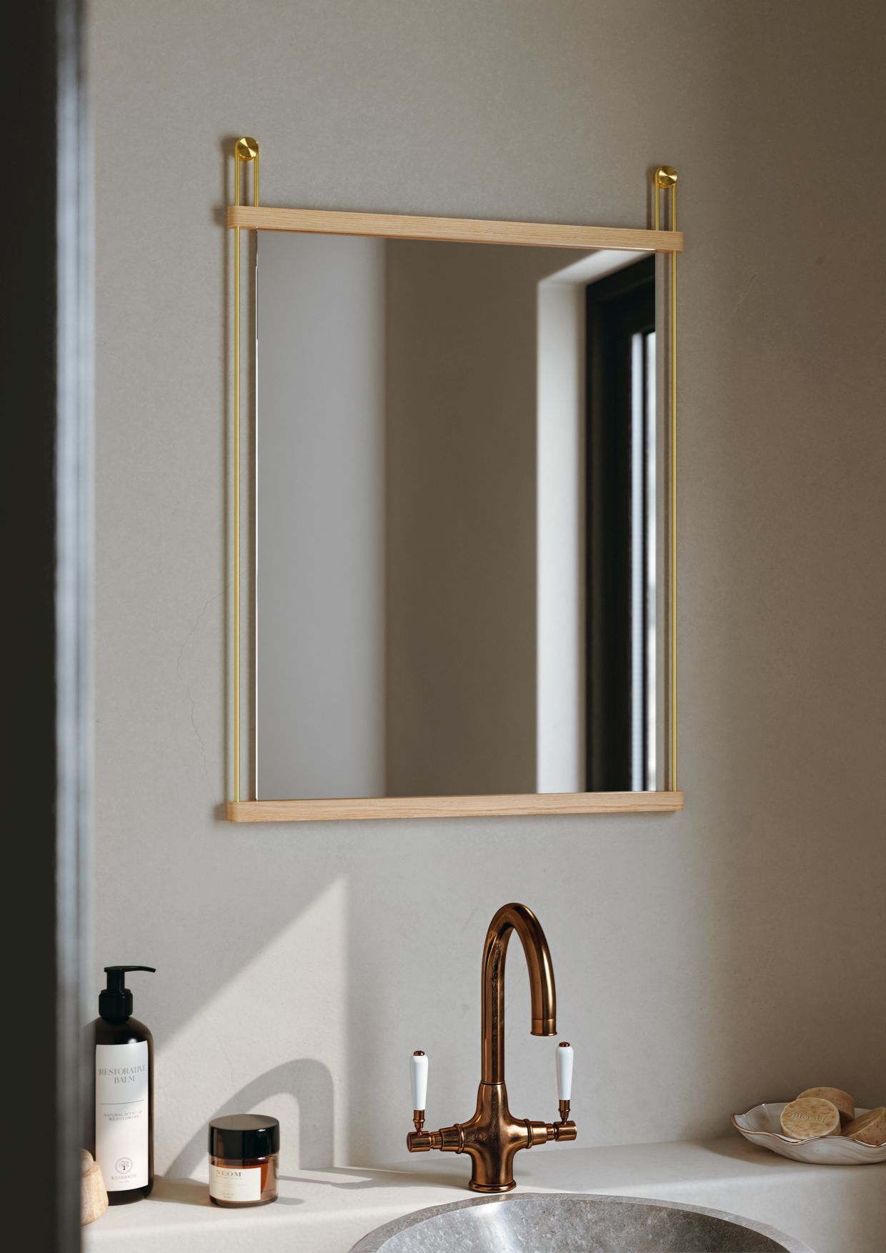 Suspended Mirror Small Spiegel Woud 