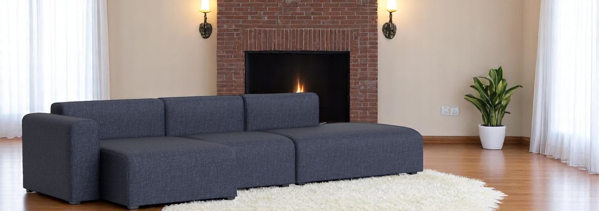 Mags Sofa 3-Sitzer Combination 4 Low Armrest mit Armlehne links Hay  