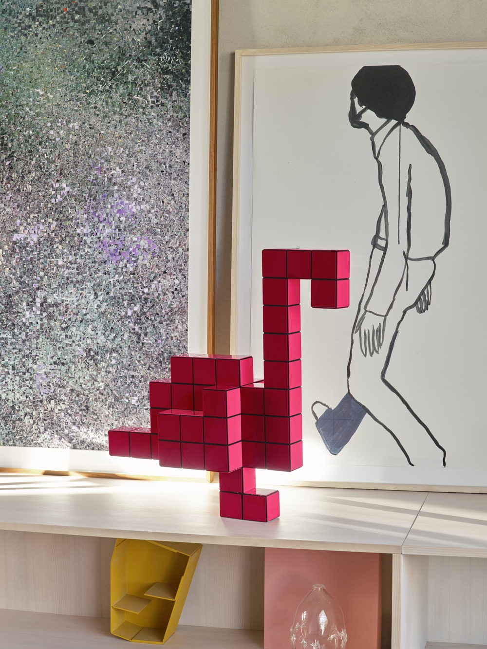 Panton Cubes Flamingo Duoton Skulptur / Tierfigur Vitra