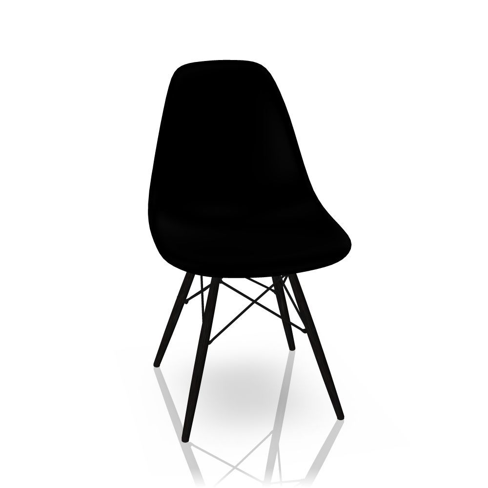 Eames Plastic Side Chair DSW Stuhl Vitra Ahorn schwarz-Tiefschwarz
