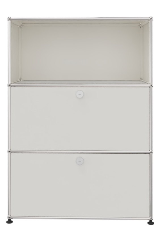 USM Haller Highboard 1 Offen / 2 Schubladen Reinweiß - FAST DELIVERY